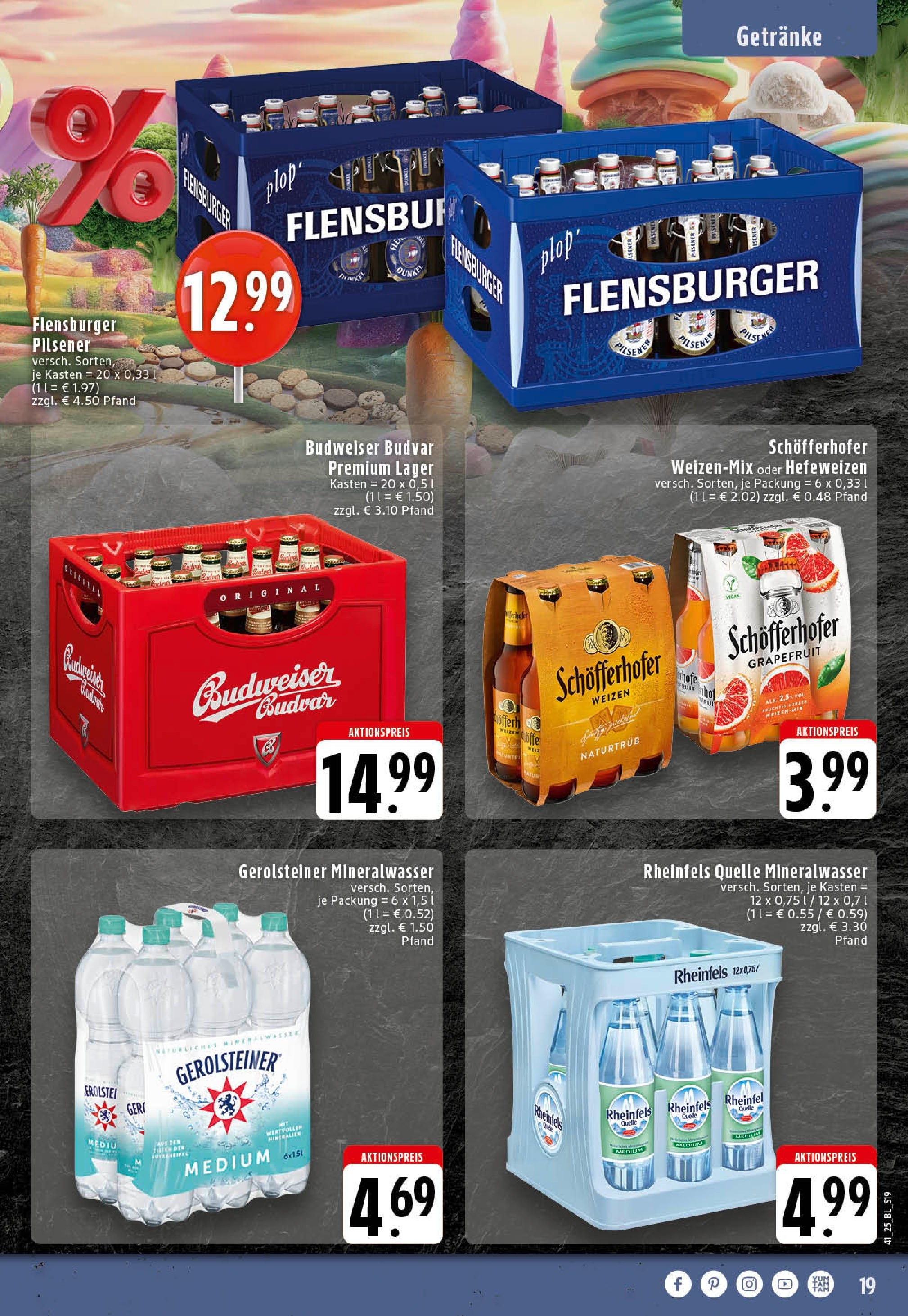 Edeka prospekt Rheine	 (ab 06.10.2025) » Angebote Online | Seite: 19 | Produkte: Mineralwasser, Grapefruit, Budweiser, Rheinfels quelle