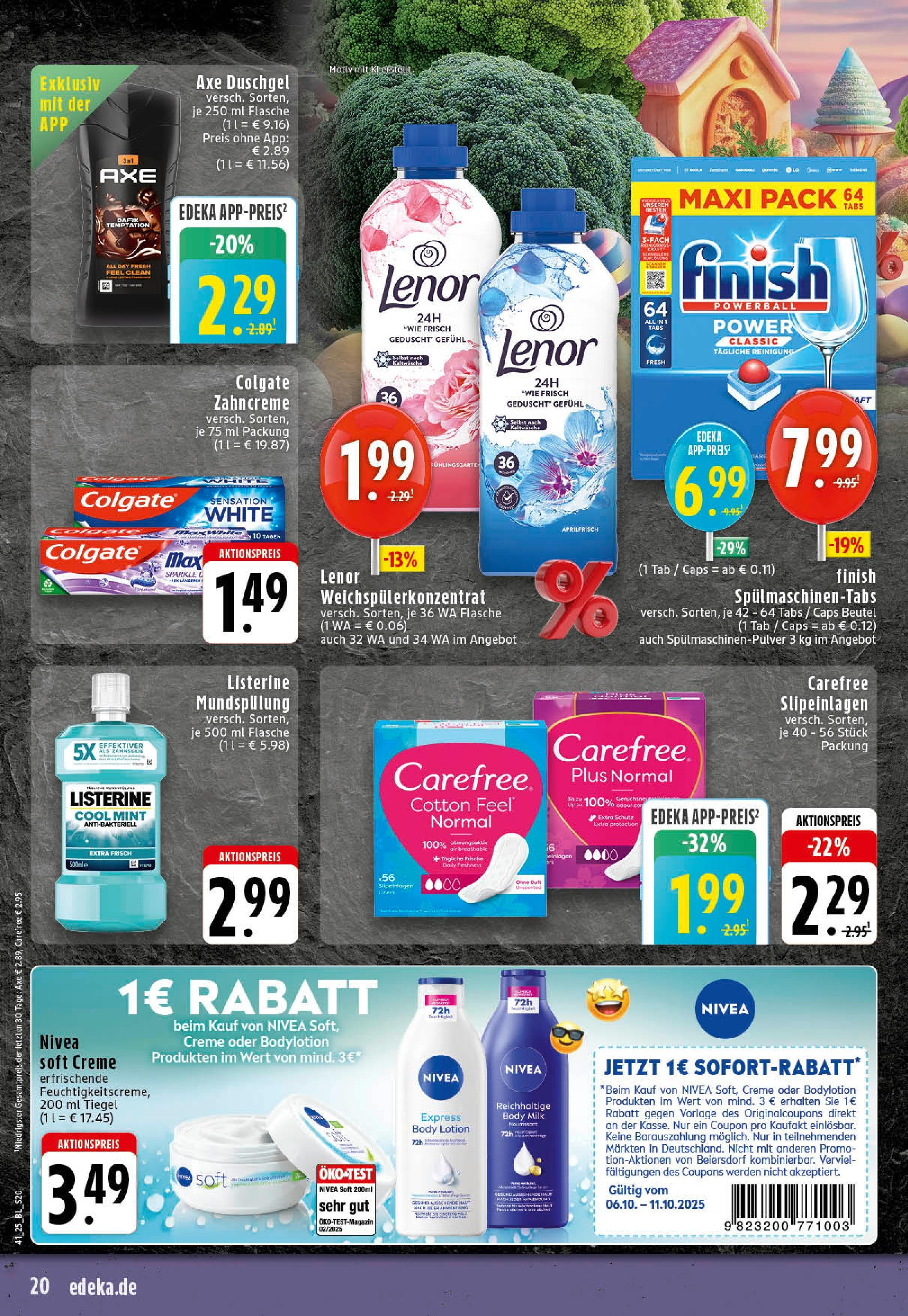 Edeka prospekt Rheine	 (ab 06.10.2025) » Angebote Online | Seite: 20 | Produkte: Finish, Duschgel, Spülmaschinentabs, Body Milk