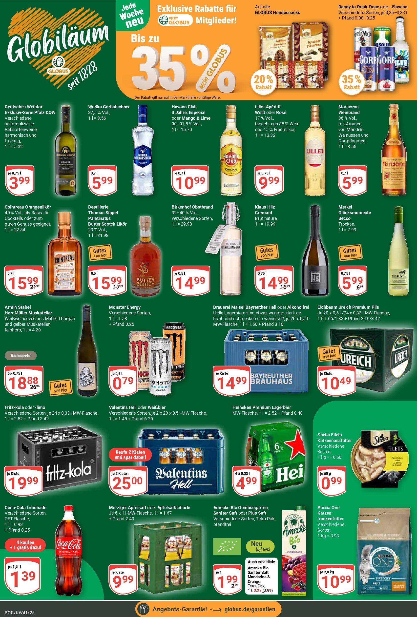 Globus prospekt Bobenheim-Roxheim	 (ab 06.10.2025) » Angebote online | Seite: 3 | Produkte: Bayreuther hell, Coca cola, Weißbier, Pils
