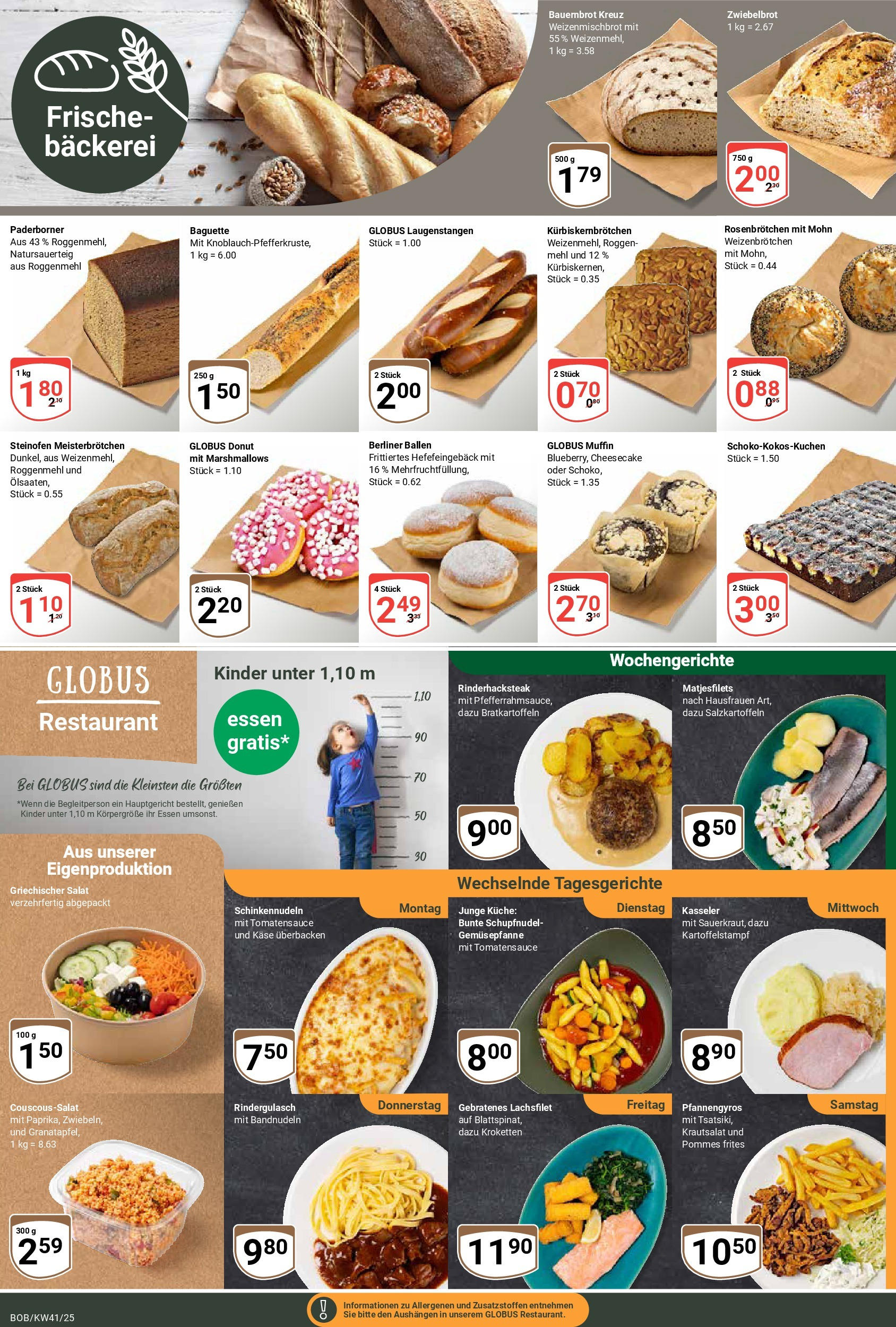 Globus prospekt Bobenheim-Roxheim	 (ab 06.10.2025) » Angebote online | Seite: 8 | Produkte: Berliner, Mehl, Käse, Pommes frites