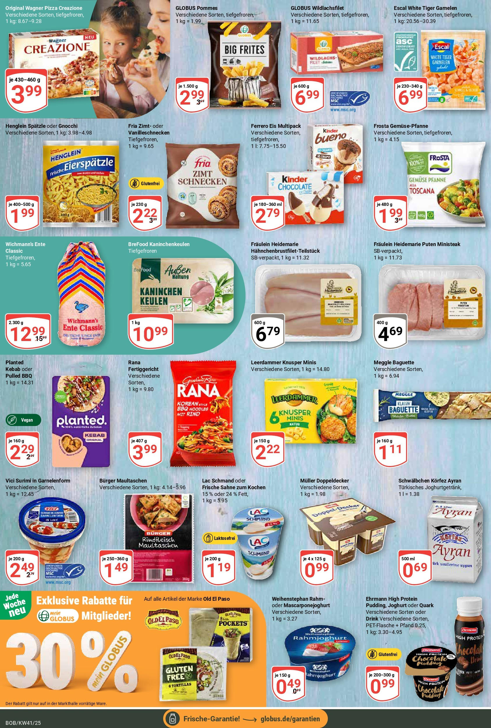 Globus prospekt Bobenheim-Roxheim	 (ab 06.10.2025) » Angebote online | Seite: 13 | Produkte: Baguette, Leerdammer, Maultaschen, Eis
