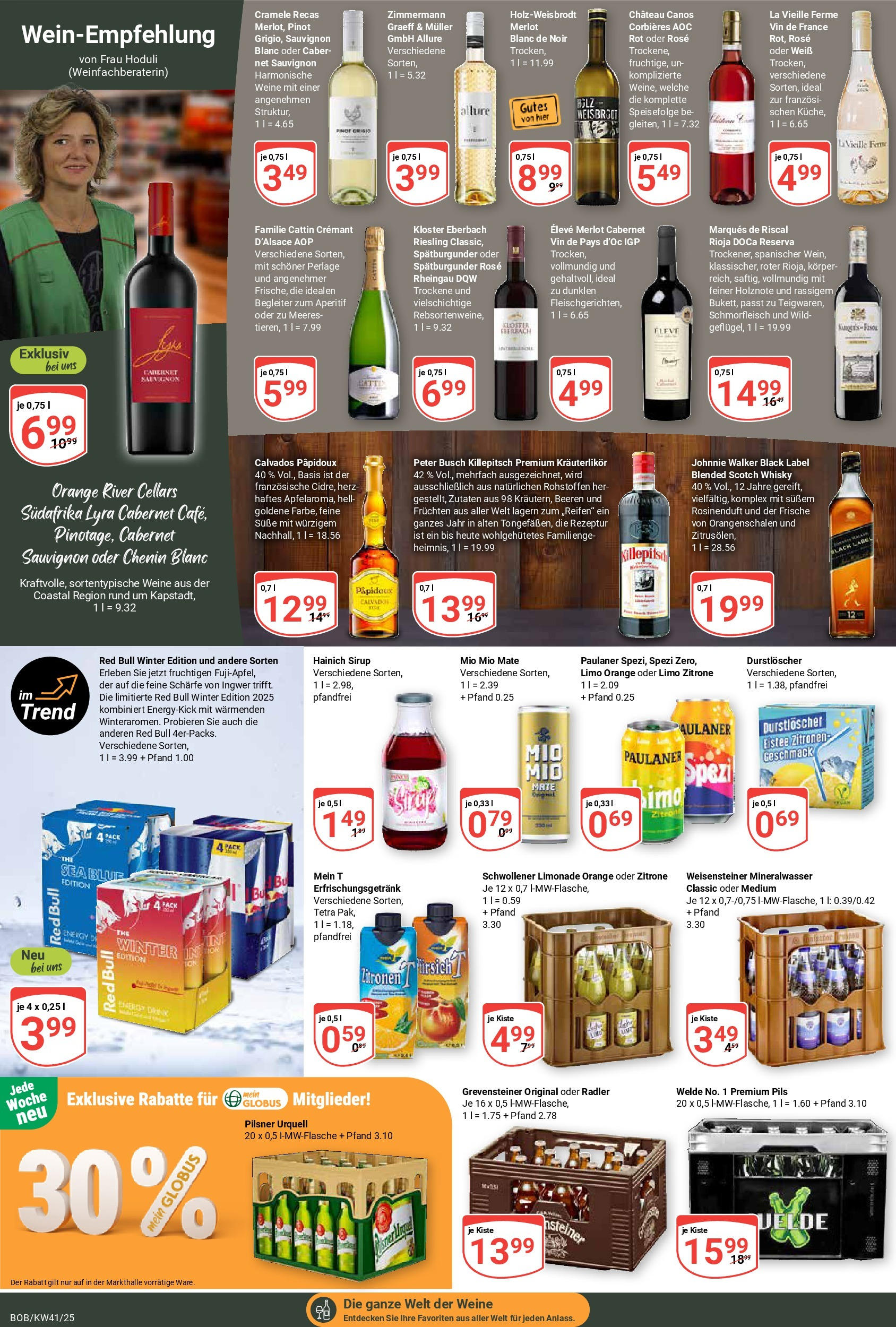 Globus prospekt Bobenheim-Roxheim	 (ab 06.10.2025) » Angebote online | Seite: 17 | Produkte: Pils, Sirup, Johnnie walker, Zitronen