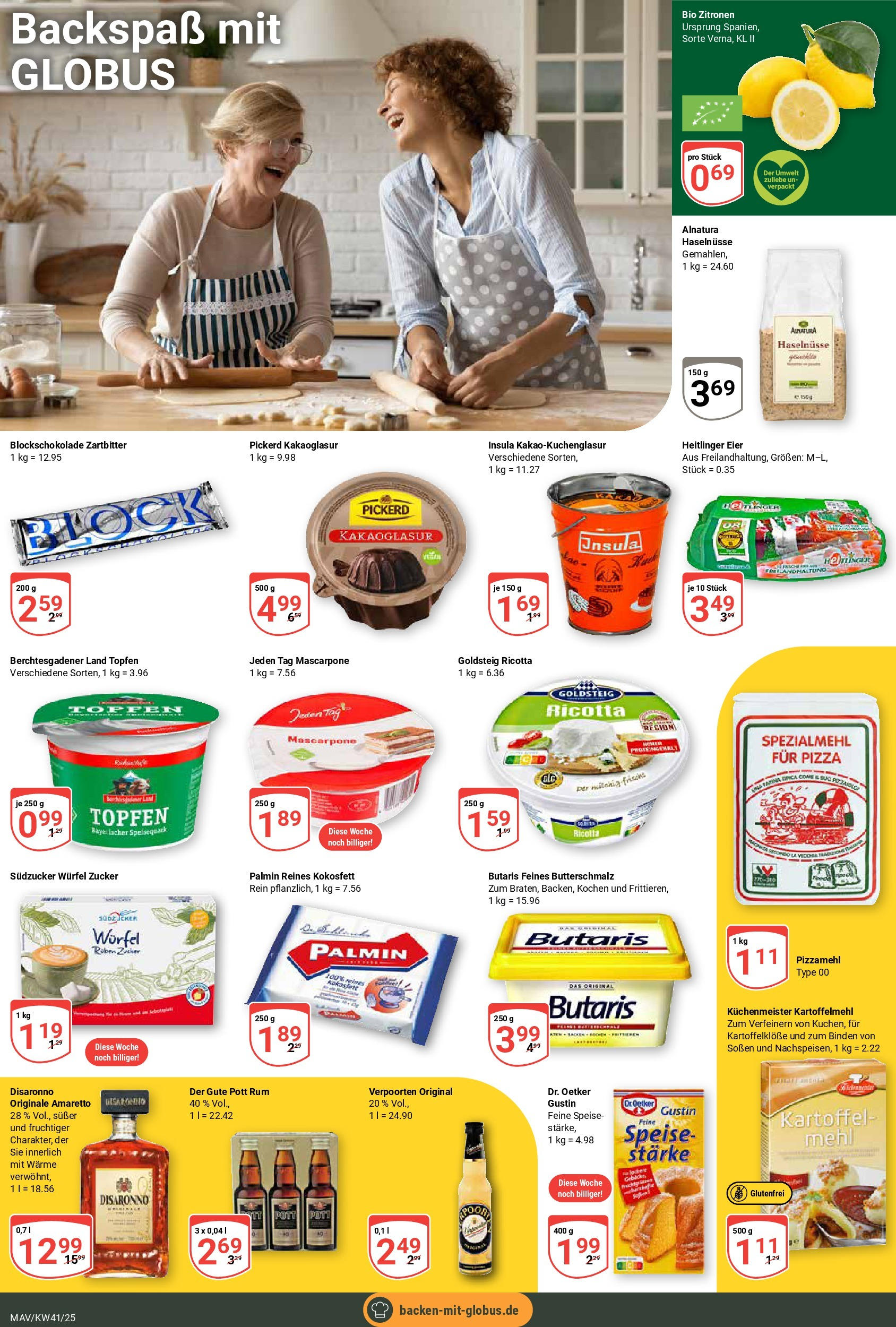 Globus prospekt Mannheim	 (ab 06.10.2025) » Angebote online | Seite: 15 | Produkte: Mehl, Mascarpone, Eier, Rum