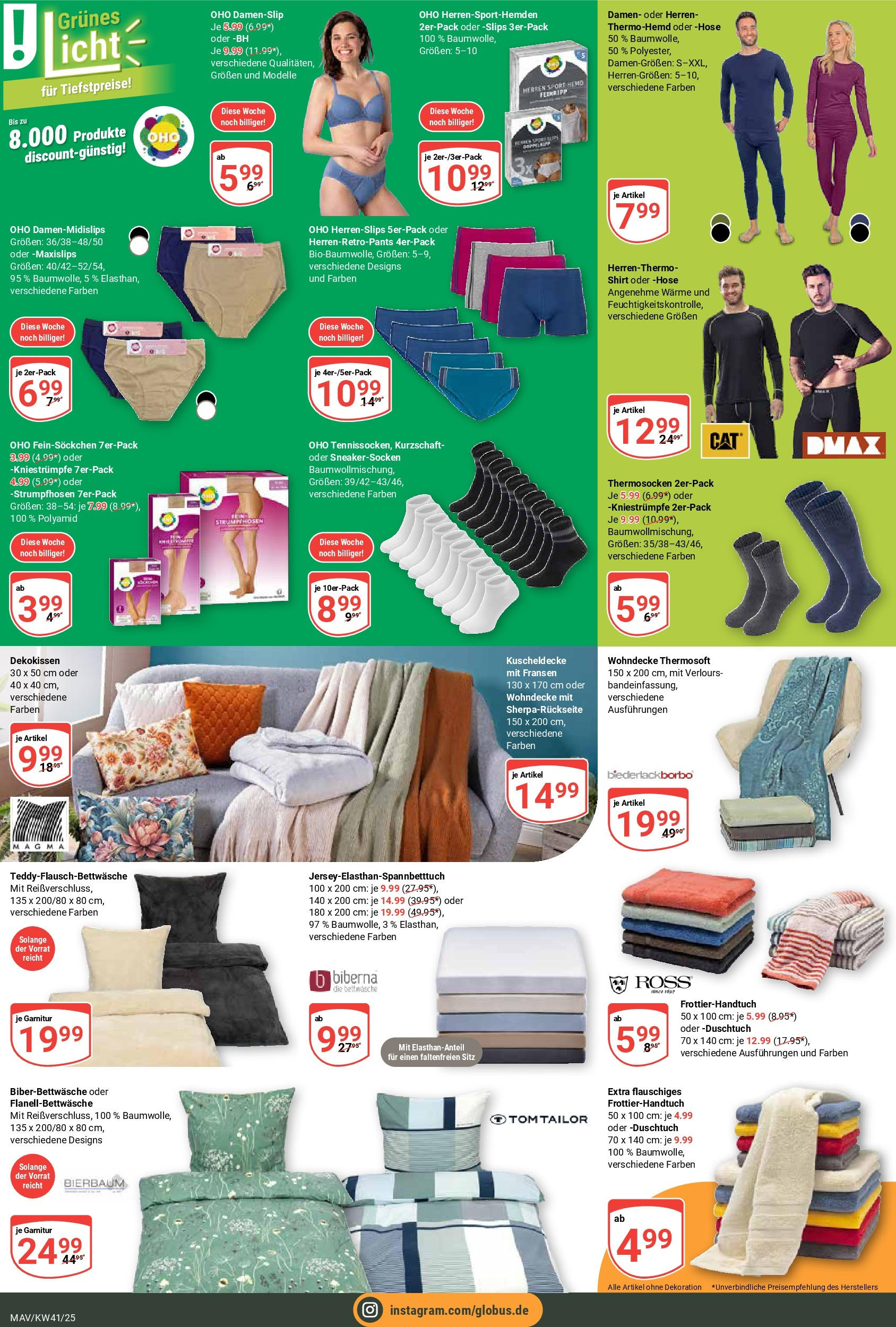 Globus prospekt Mannheim	 (ab 06.10.2025) » Angebote online | Seite: 25 | Produkte: Shirt, Bettwäsche, Hose, BH