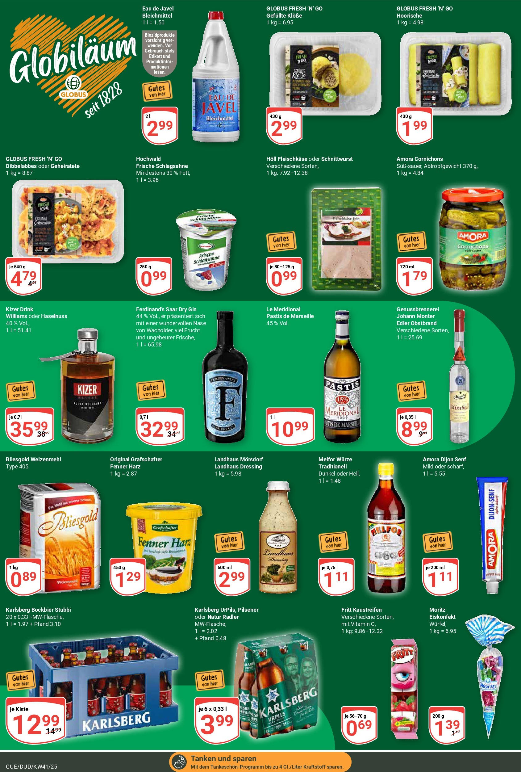 Globus prospekt Saarbrücken-Dudweiler	 (ab 06.10.2025) » Angebote online | Seite: 4 | Produkte: Dressing, Weizenmehl, Radler, Gin