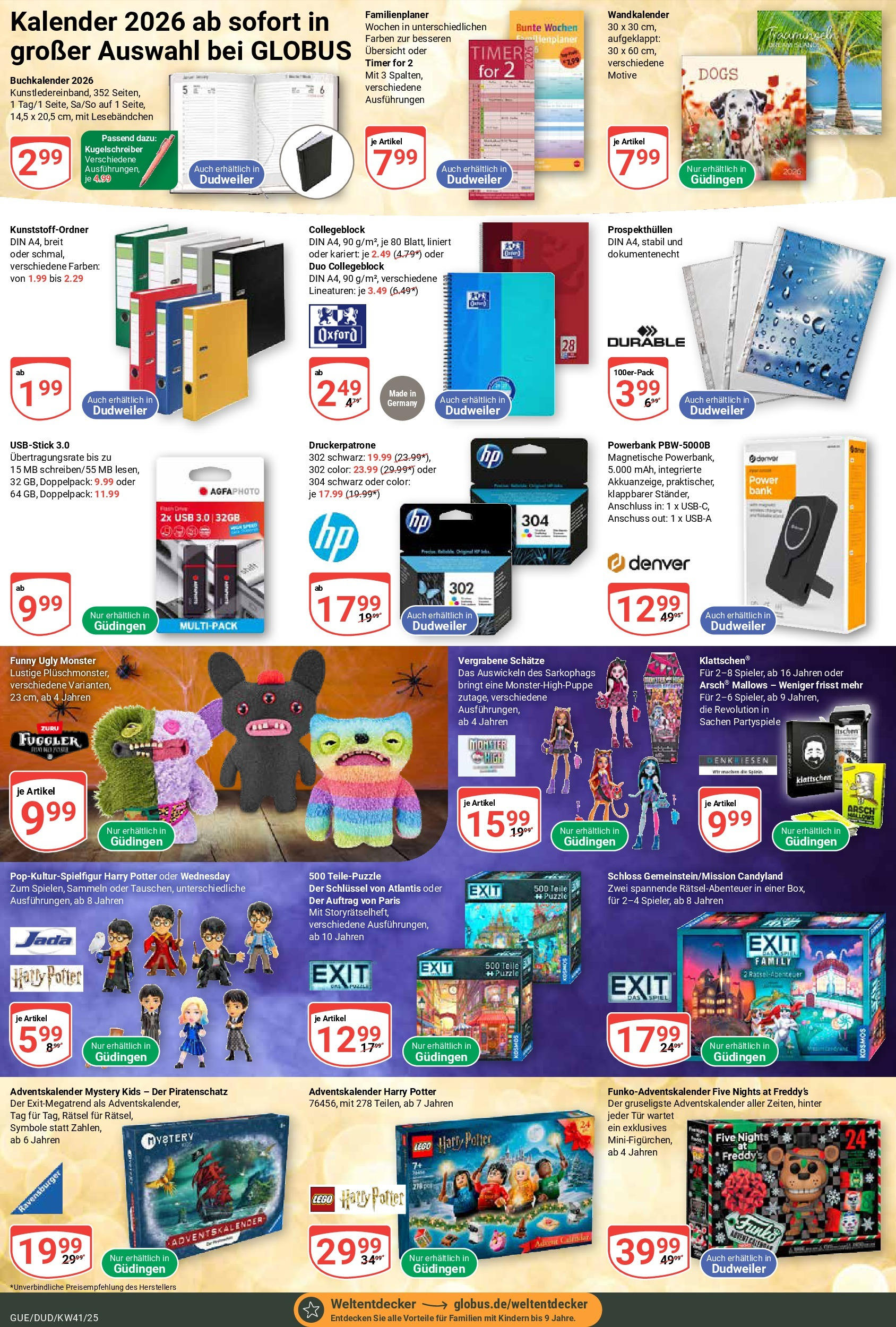 Globus prospekt Saarbrücken-Dudweiler	 (ab 06.10.2025) » Angebote online | Seite: 24 | Produkte: USB, Tür, Monster, Powerbank