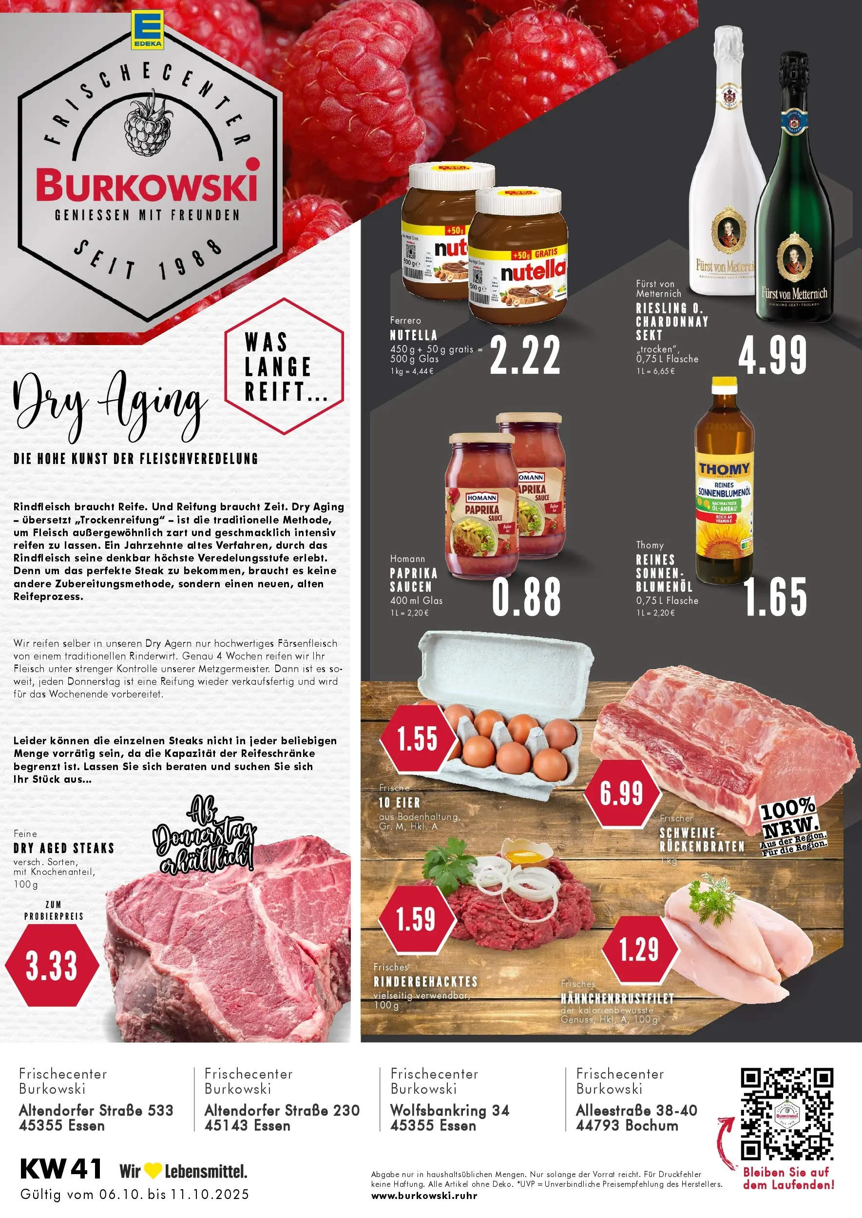 Edeka prospekt Bochum	 (ab 06.10.2025) » Angebote Online | Seite: 1 | Produkte: Sonnenblumenol, Rindfleisch, Steak, Fleisch