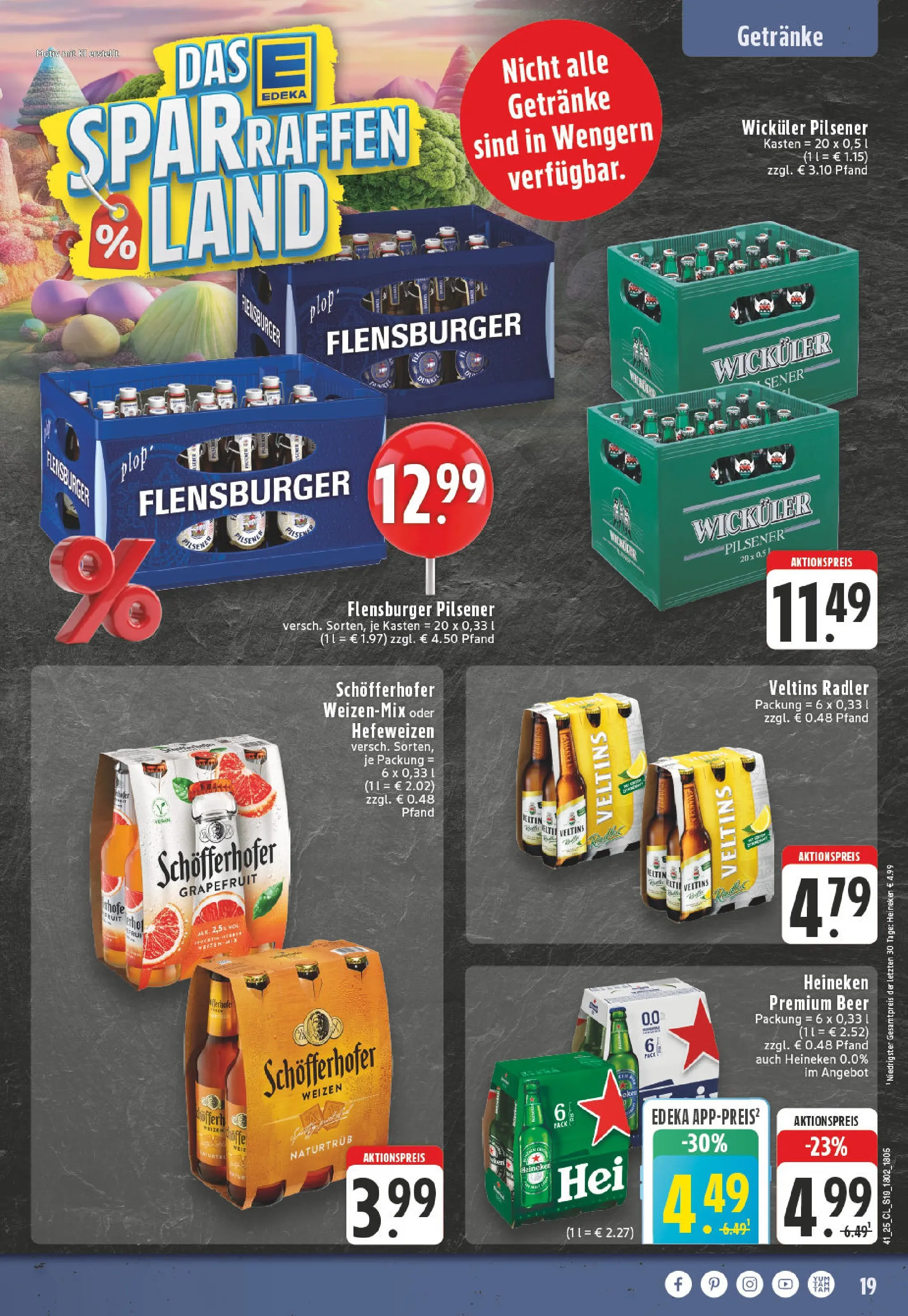 Edeka prospekt Witten-Bommern	 (ab 06.10.2025) » Angebote Online | Seite: 19 | Produkte: Flensburger, Heineken, Radler, Veltins
