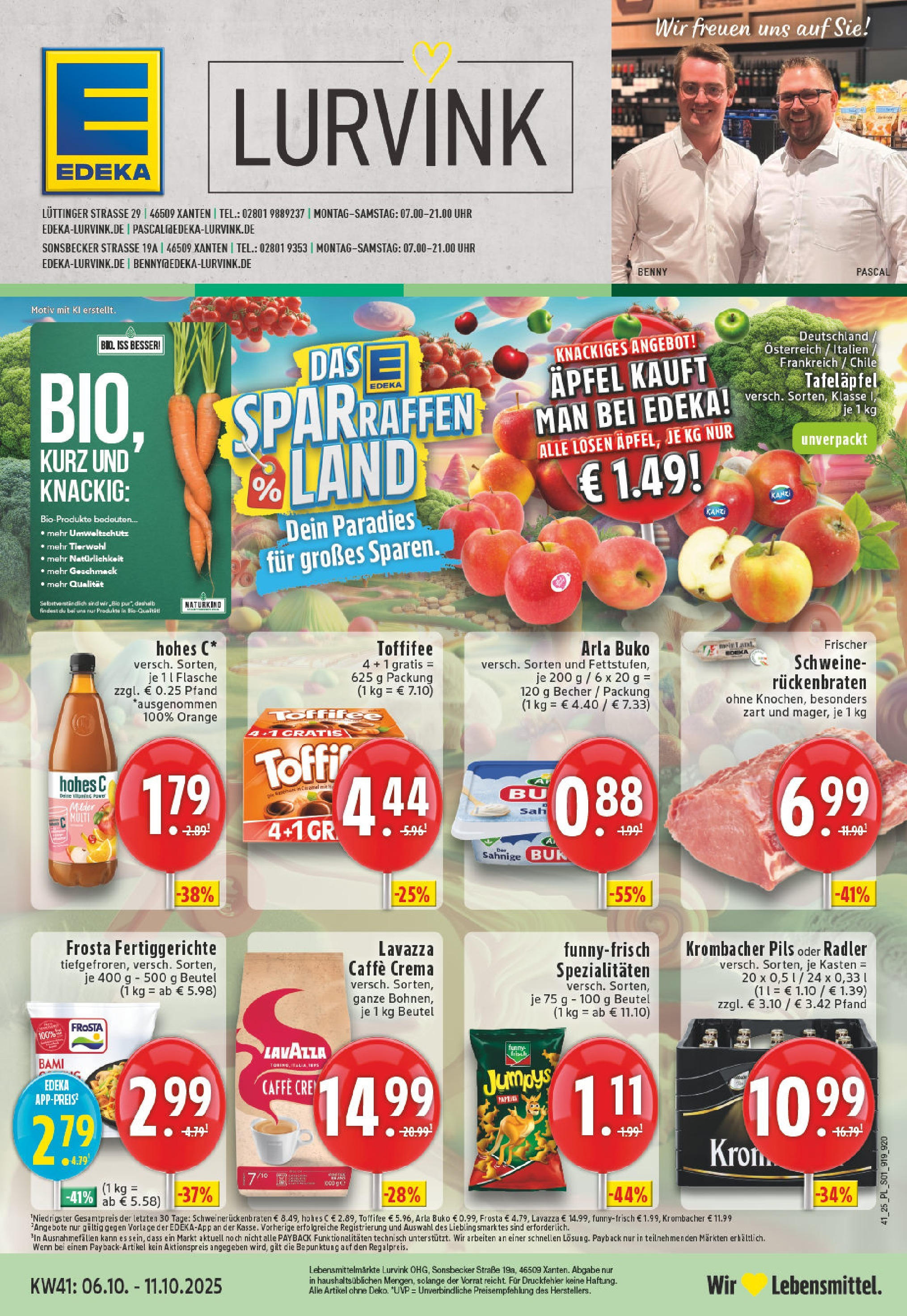 Edeka prospekt Xanten	 (ab 06.10.2025) » Angebote Online | Seite: 1 | Produkte: Fertiggerichte, Krombacher, Chips, Uhr