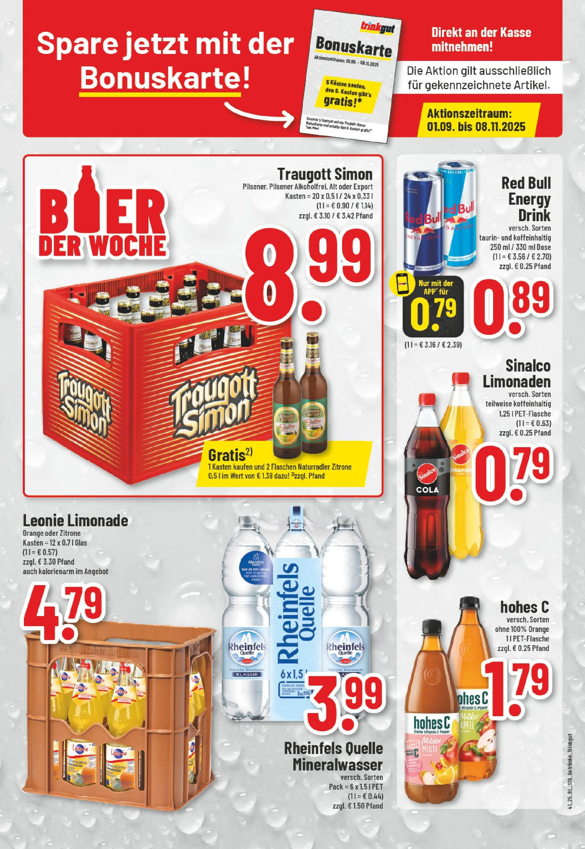 Edeka prospekt Essen - Werden	 (ab 06.10.2025) » Angebote Online | Seite: 19 | Produkte: Red bull, Limonade, Zitrone, Rheinfels quelle