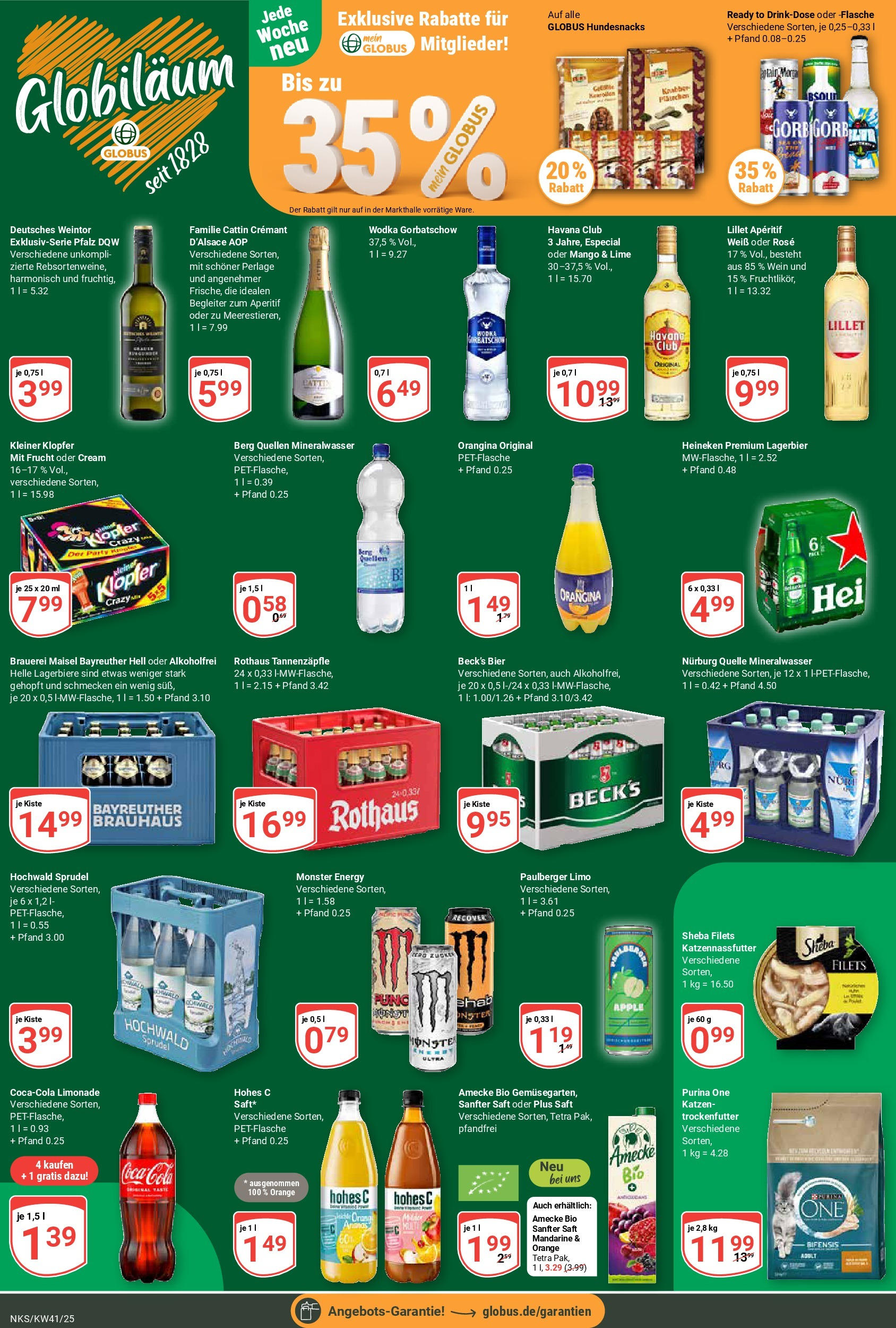 Globus prospekt Neunkirchen	 (ab 06.10.2025) » Angebote online | Seite: 3 | Produkte: Purina one, Sheba, Mineralwasser, Apple