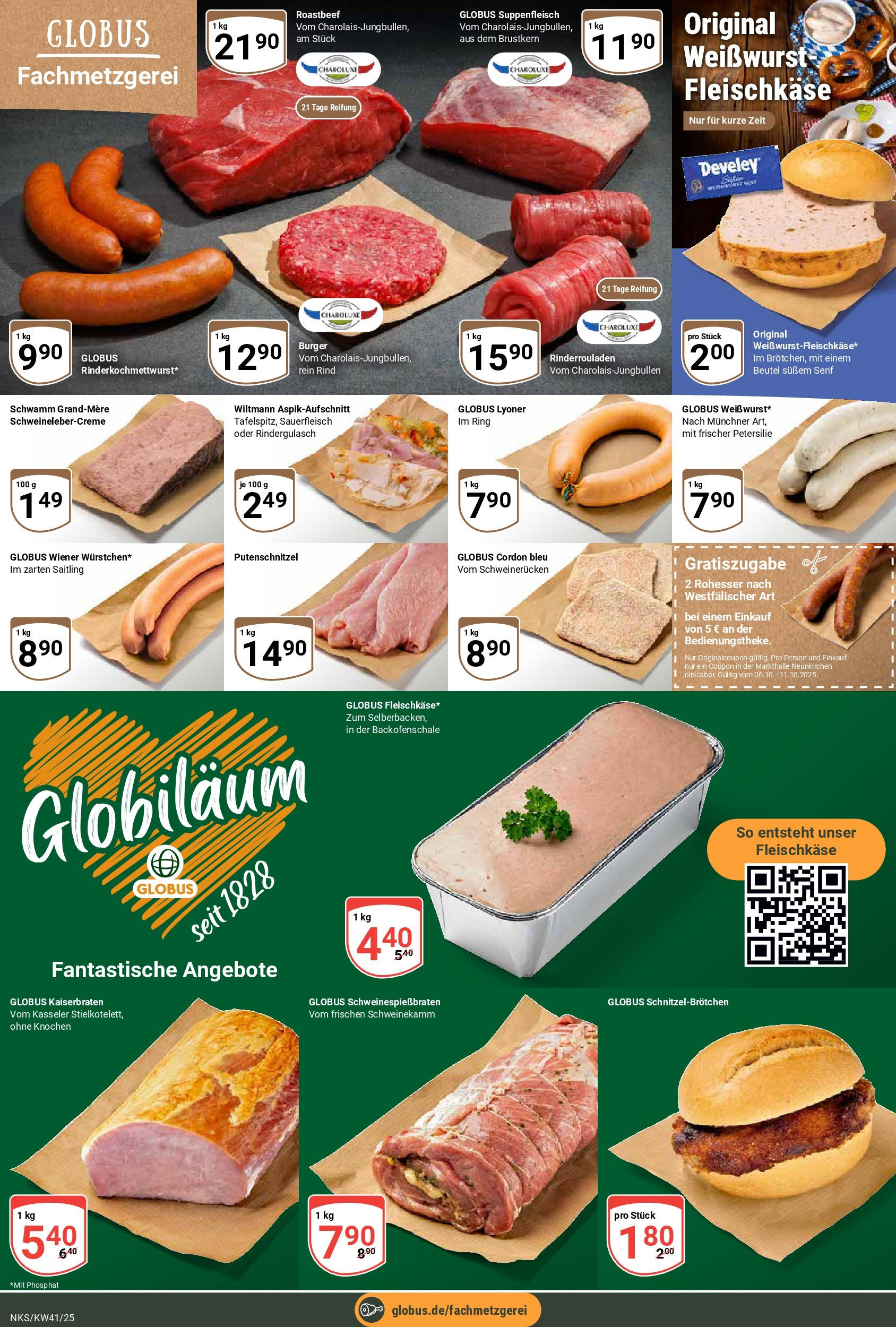 Globus prospekt Neunkirchen	 (ab 06.10.2025) » Angebote online | Seite: 12 | Produkte: Rinderrouladen, Burger, Schweinerucken, Petersilie