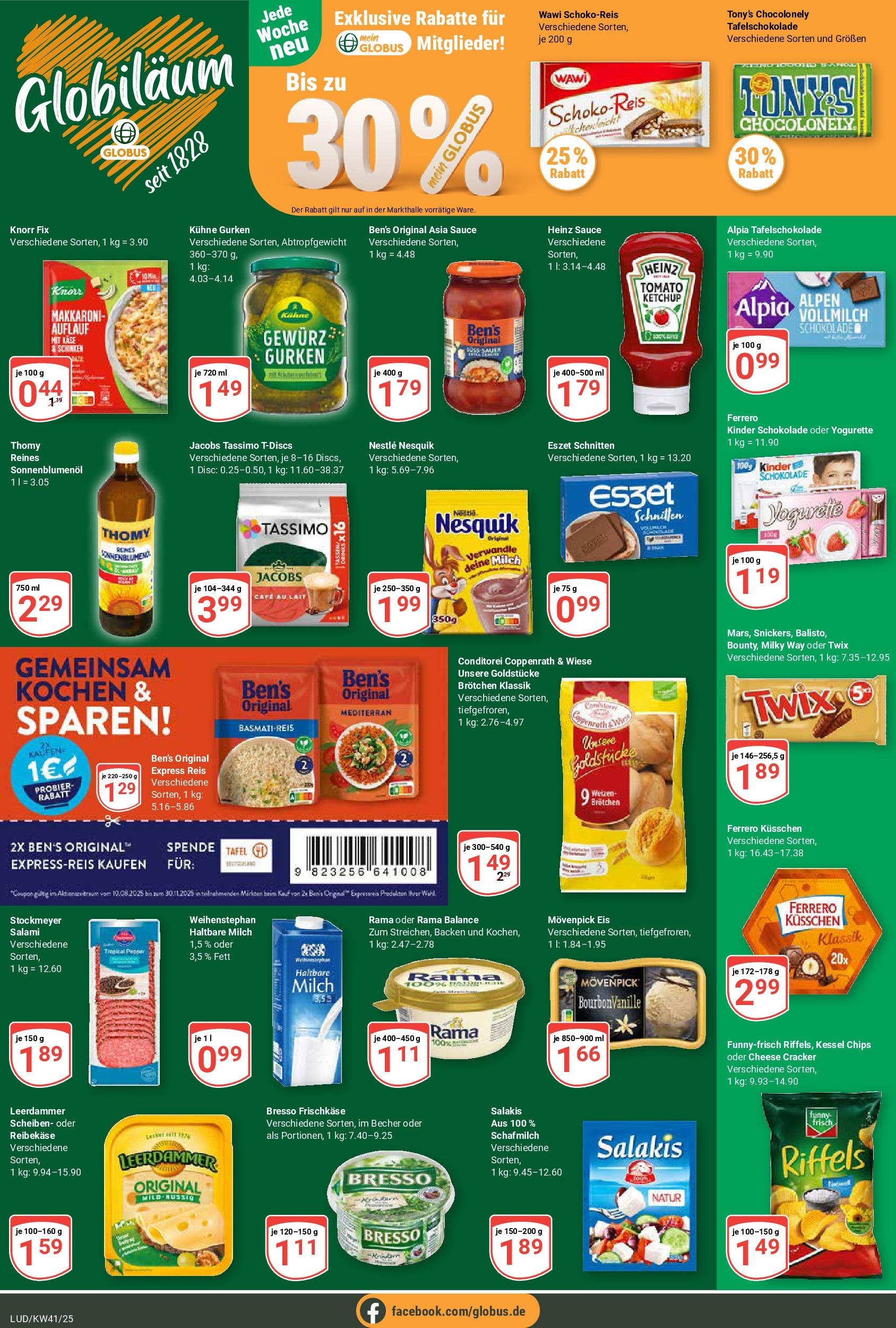 Globus prospekt Ludwigshafen-Oggersheim	 (ab 06.10.2025) » Angebote online | Seite: 2 | Produkte: Milch, Salakis, Ketchup, Tassimo