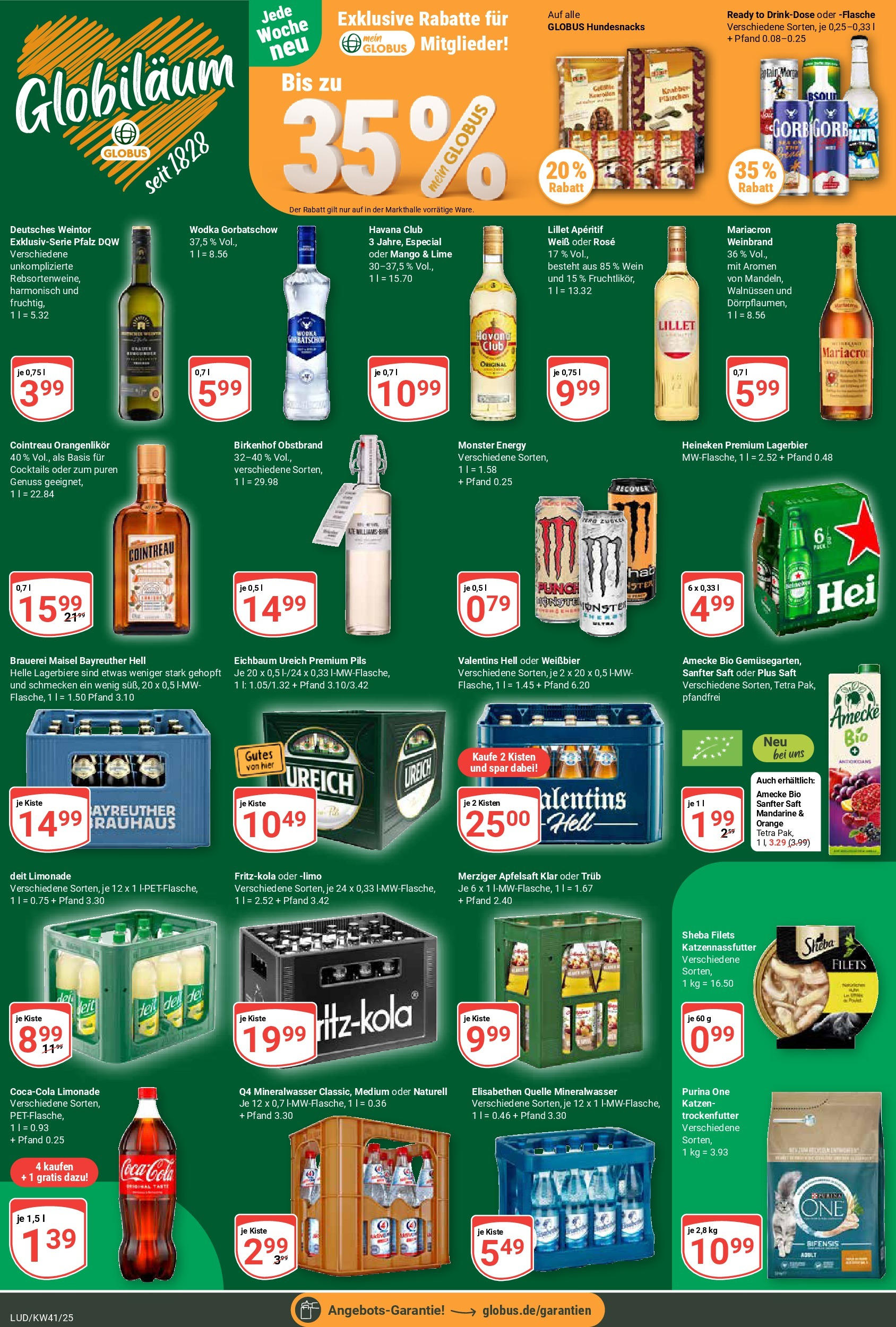 Globus prospekt Ludwigshafen-Oggersheim	 (ab 06.10.2025) » Angebote online | Seite: 3 | Produkte: Weißbier, Pils, Mariacron, Wein
