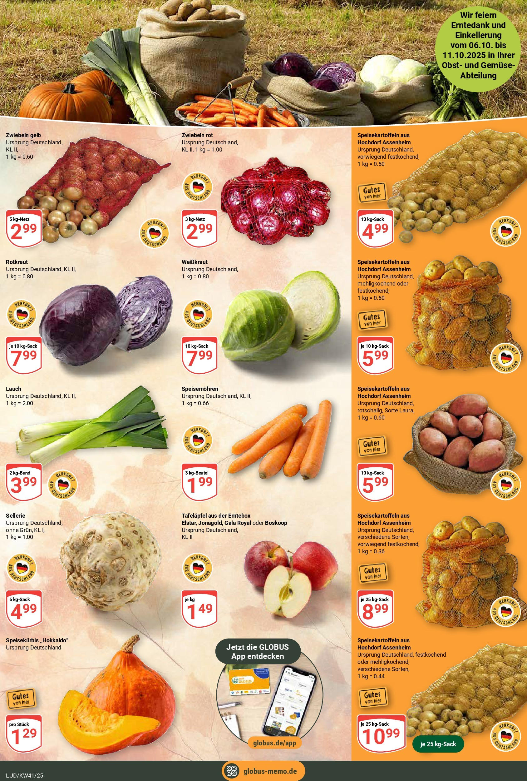 Globus prospekt Ludwigshafen-Oggersheim	 (ab 06.10.2025) » Angebote online | Seite: 7 | Produkte: Zwiebeln, Gemüse, Obst