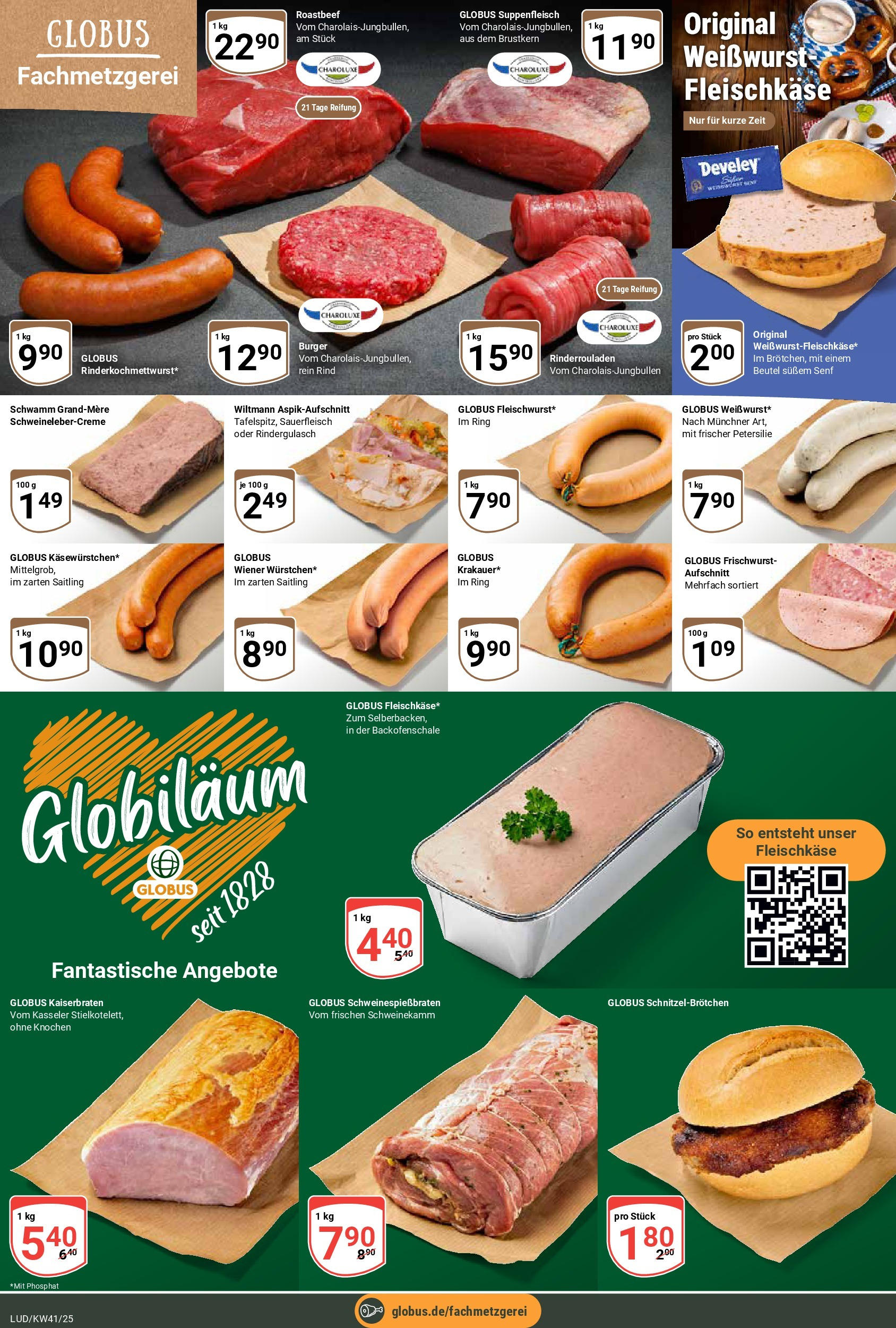 Globus prospekt Ludwigshafen-Oggersheim	 (ab 06.10.2025) » Angebote online | Seite: 9 | Produkte: Rindergulasch, Burger, Roastbeef, Suppenfleisch