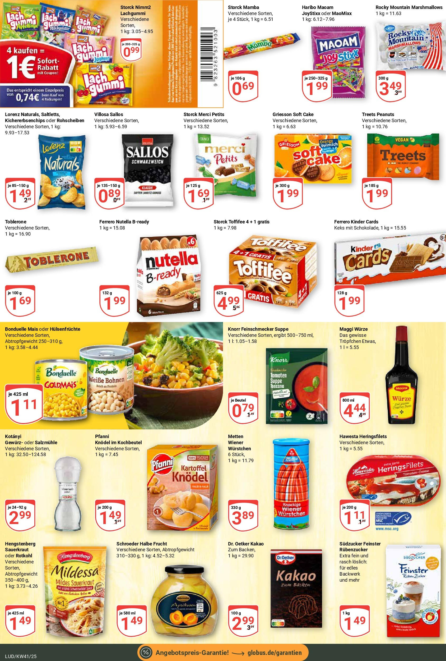 Globus prospekt Ludwigshafen-Oggersheim	 (ab 06.10.2025) » Angebote online | Seite: 15 | Produkte: Merci, Nutella, Zucker, Toffifee
