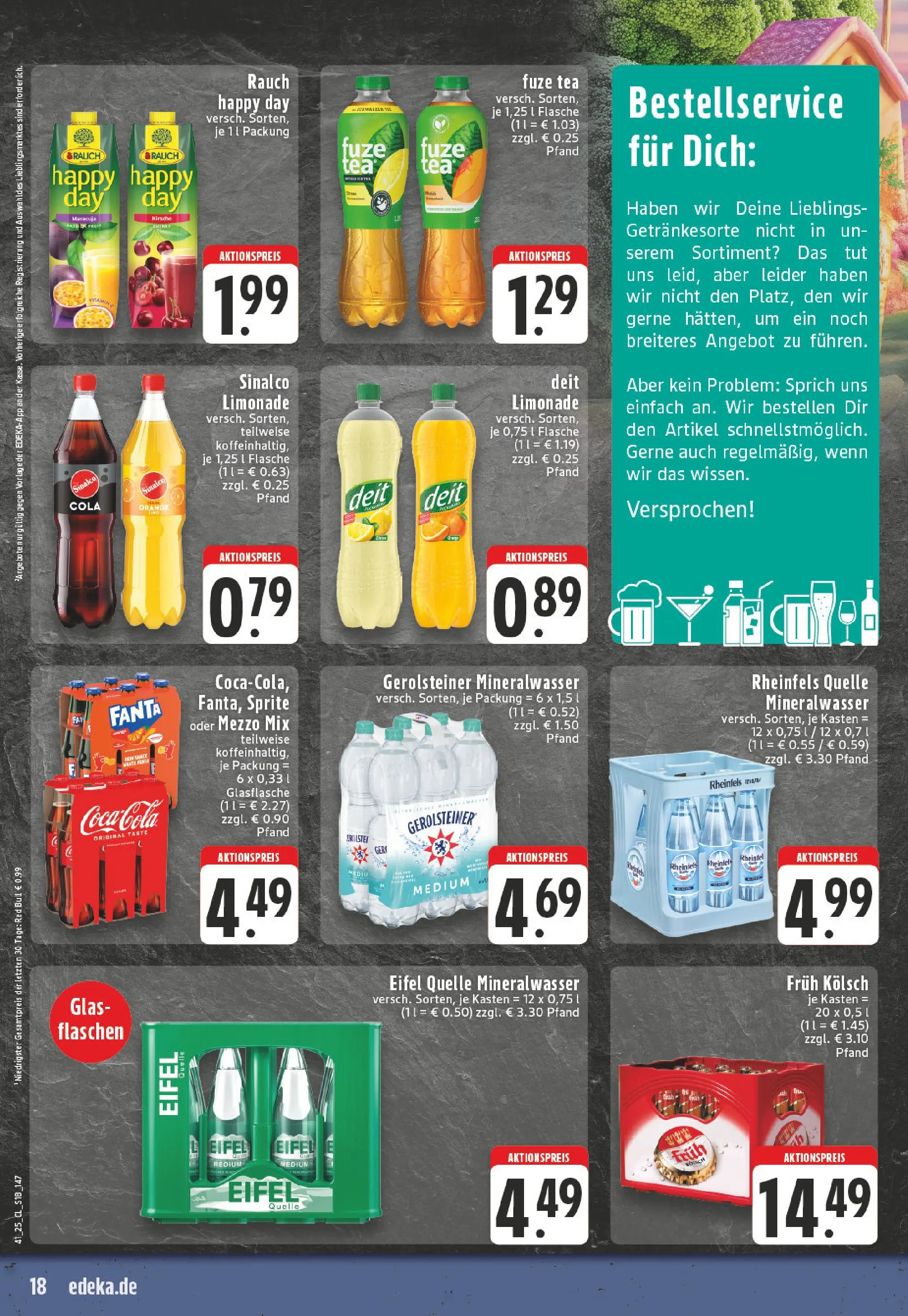 Edeka prospekt Bornheim-Walberberg	 (ab 06.10.2025) » Angebote Online | Seite: 18 | Produkte: Fuze tea, Red bull, Limonade, Mineralwasser