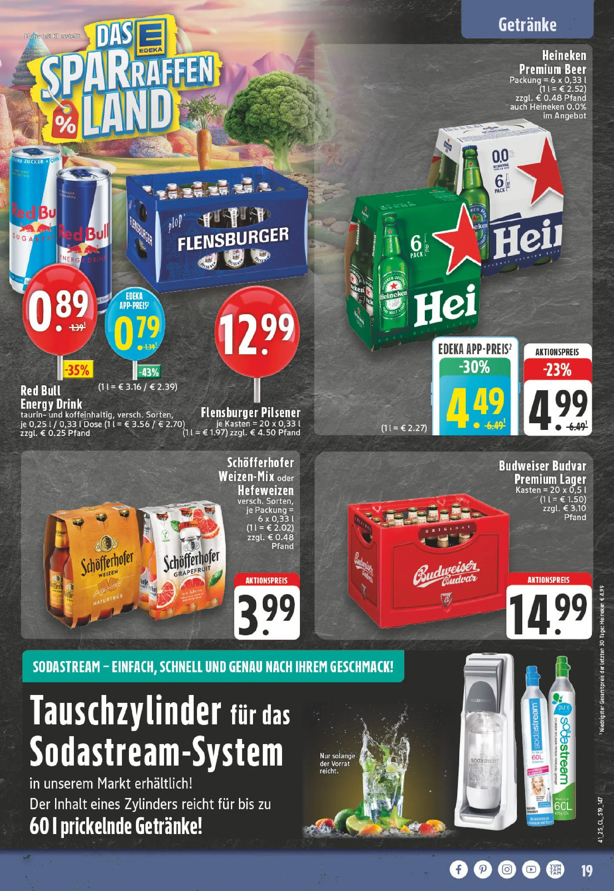 Edeka prospekt Bornheim-Walberberg	 (ab 06.10.2025) » Angebote Online | Seite: 19 | Produkte: Red bull, Flensburger, Heineken, Sodastream