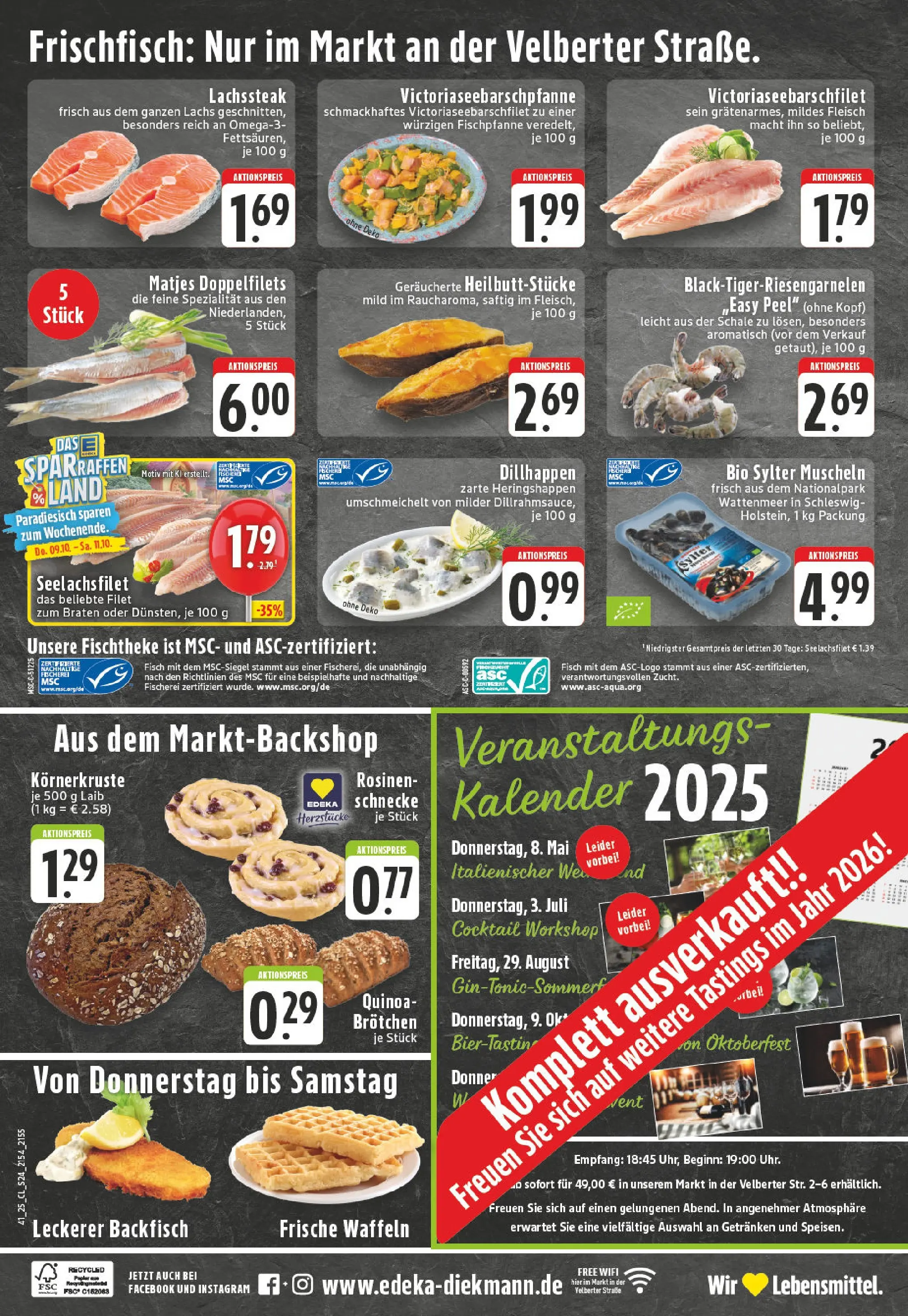 Edeka prospekt Essen - Werden	 (ab 06.10.2025) » Angebote Online | Seite: 24 | Produkte: Waffeln, Fisch, Rosinen, Lachs