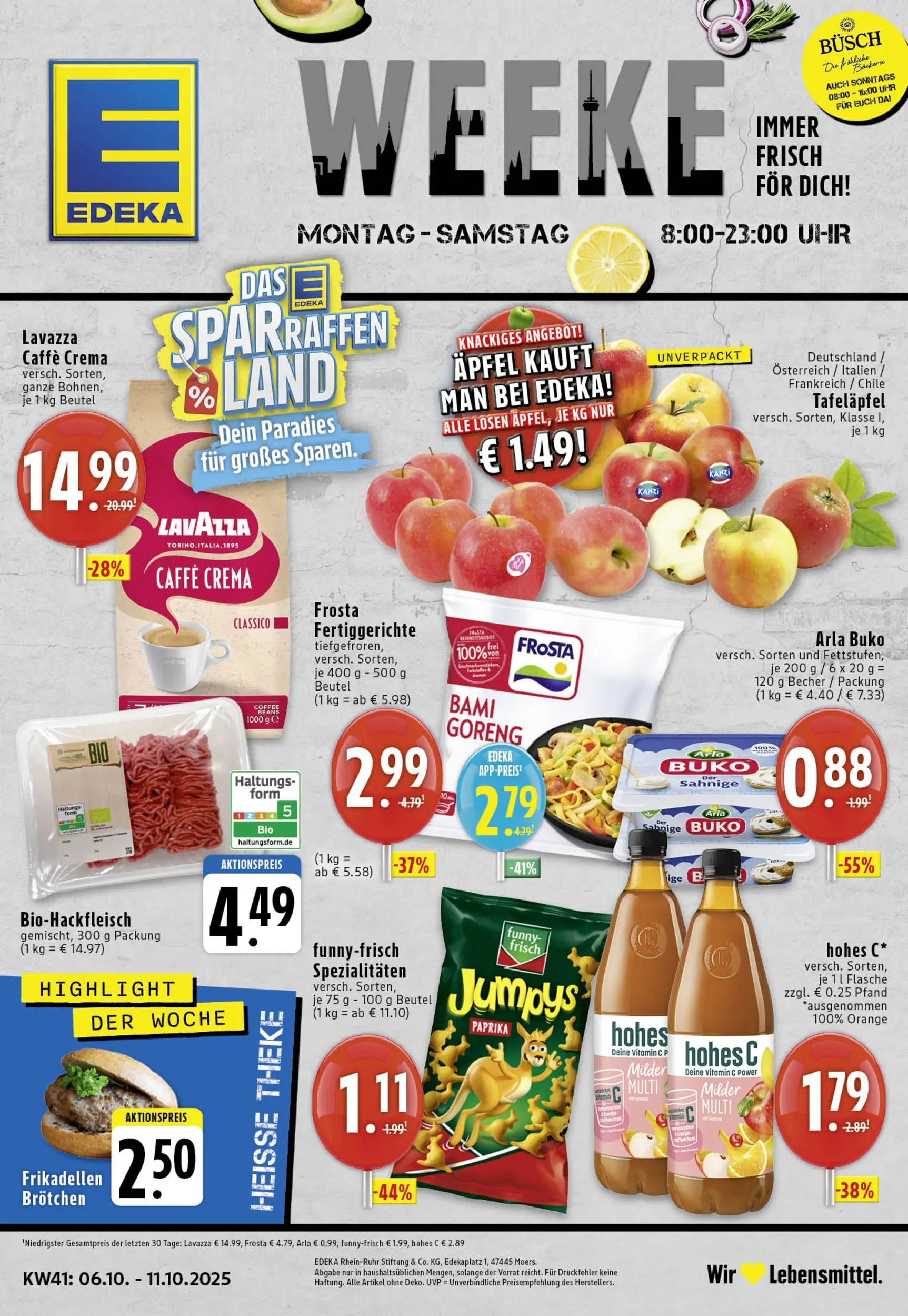 Edeka prospekt Köln	 (ab 06.10.2025) » Angebote Online | Seite: 1 | Produkte: Fertiggerichte, Arla buko, Hohes c, Uhr