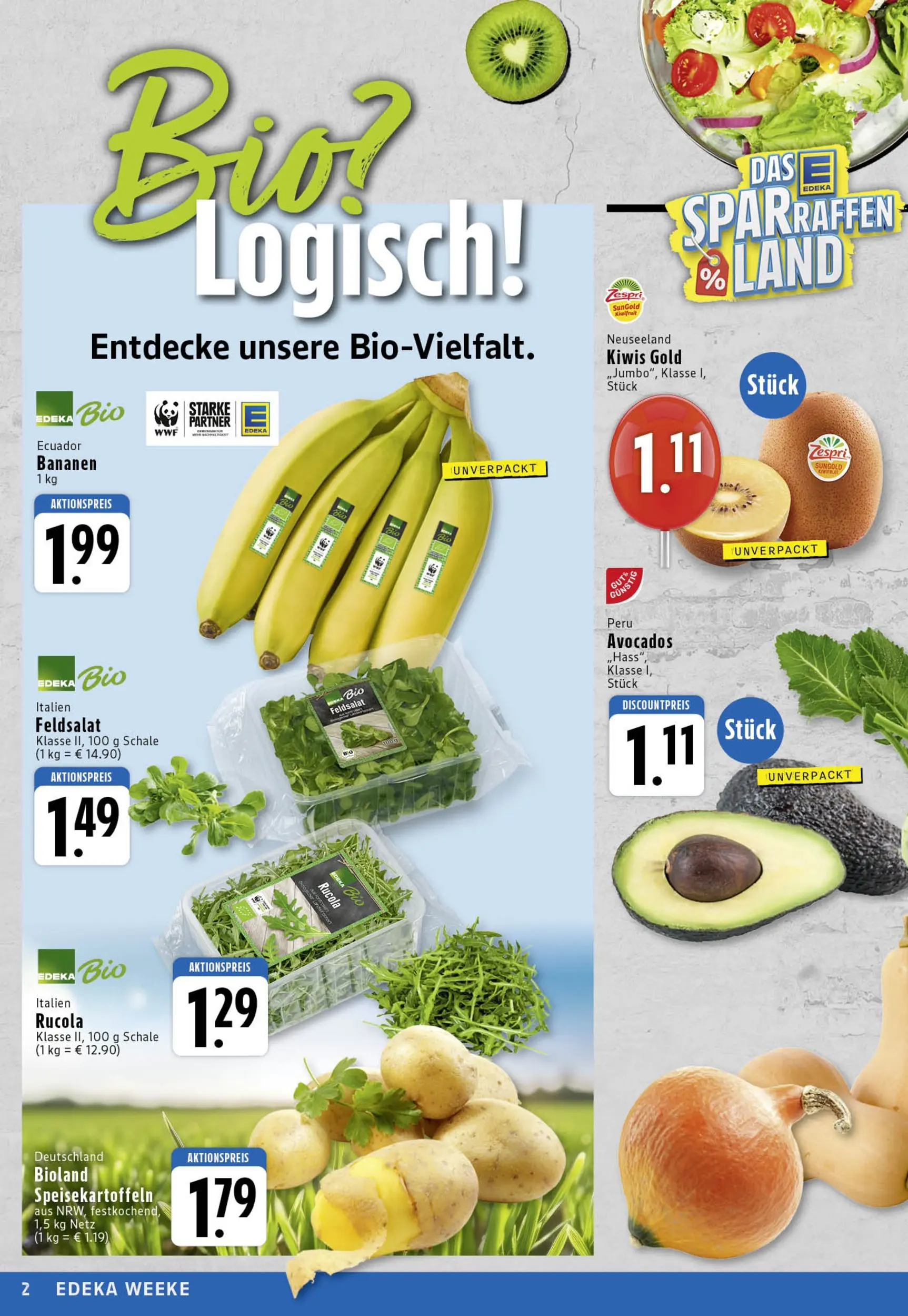 Edeka prospekt Köln	 (ab 06.10.2025) » Angebote Online | Seite: 2 | Produkte: Rucola, Bananen, Avocado, Kiwi
