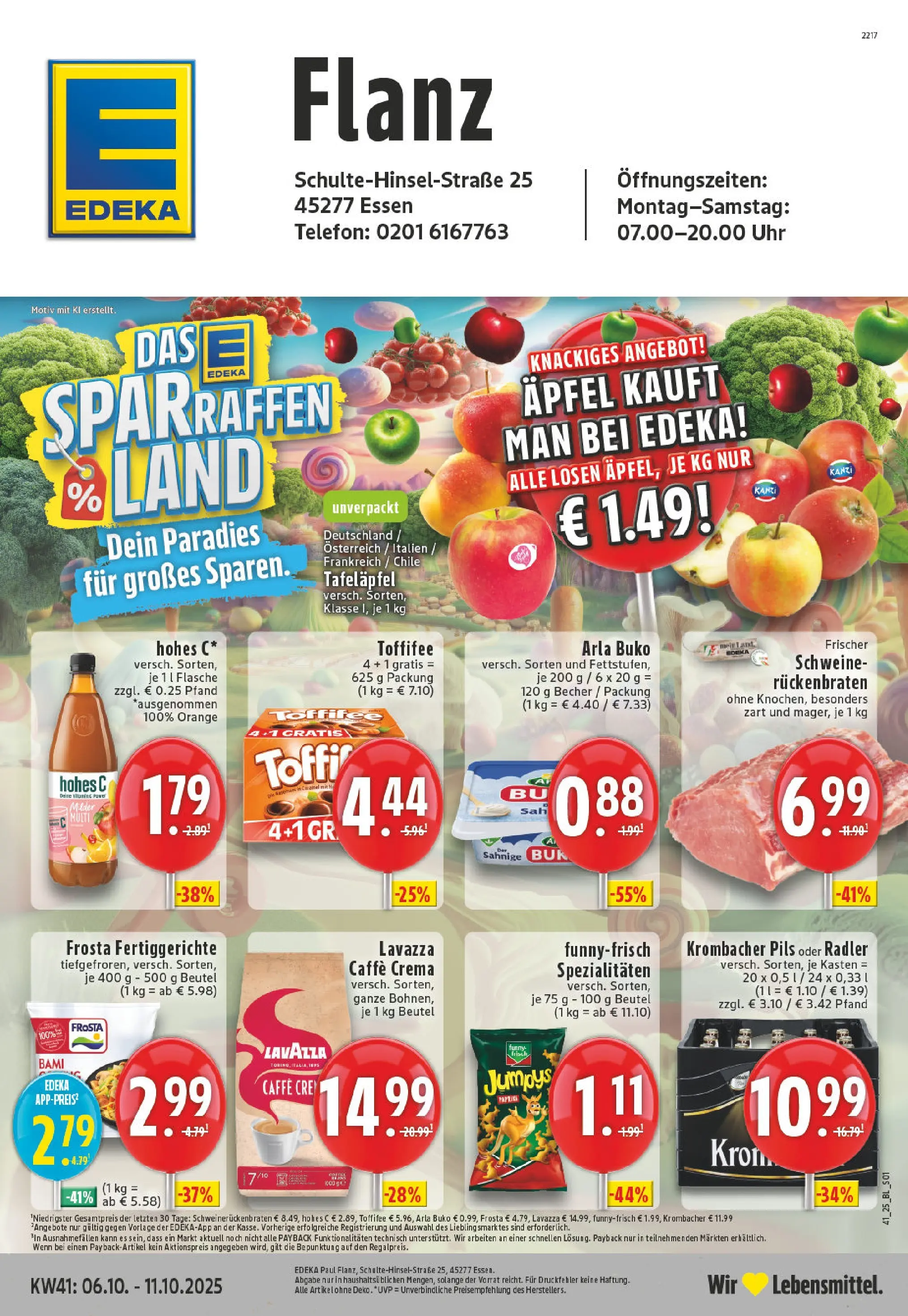 Edeka prospekt Essen	 (ab 06.10.2025) » Angebote Online | Seite: 1 | Produkte: Radler, Arla buko, Toffifee, Uhr