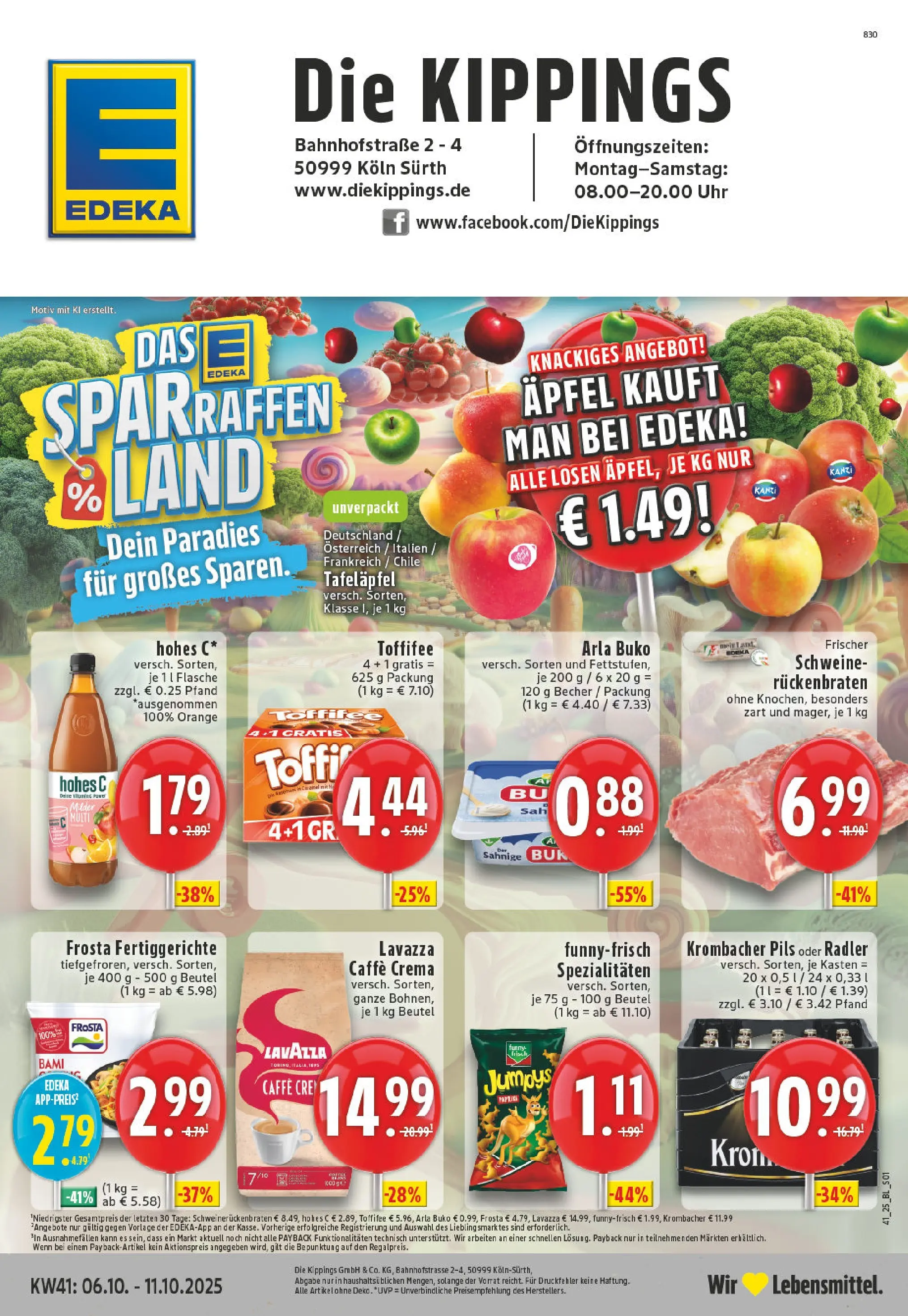 Edeka prospekt Köln	 (ab 06.10.2025) » Angebote Online | Seite: 1 | Produkte: Lavazza, Toffifee, Hohes c, Chips