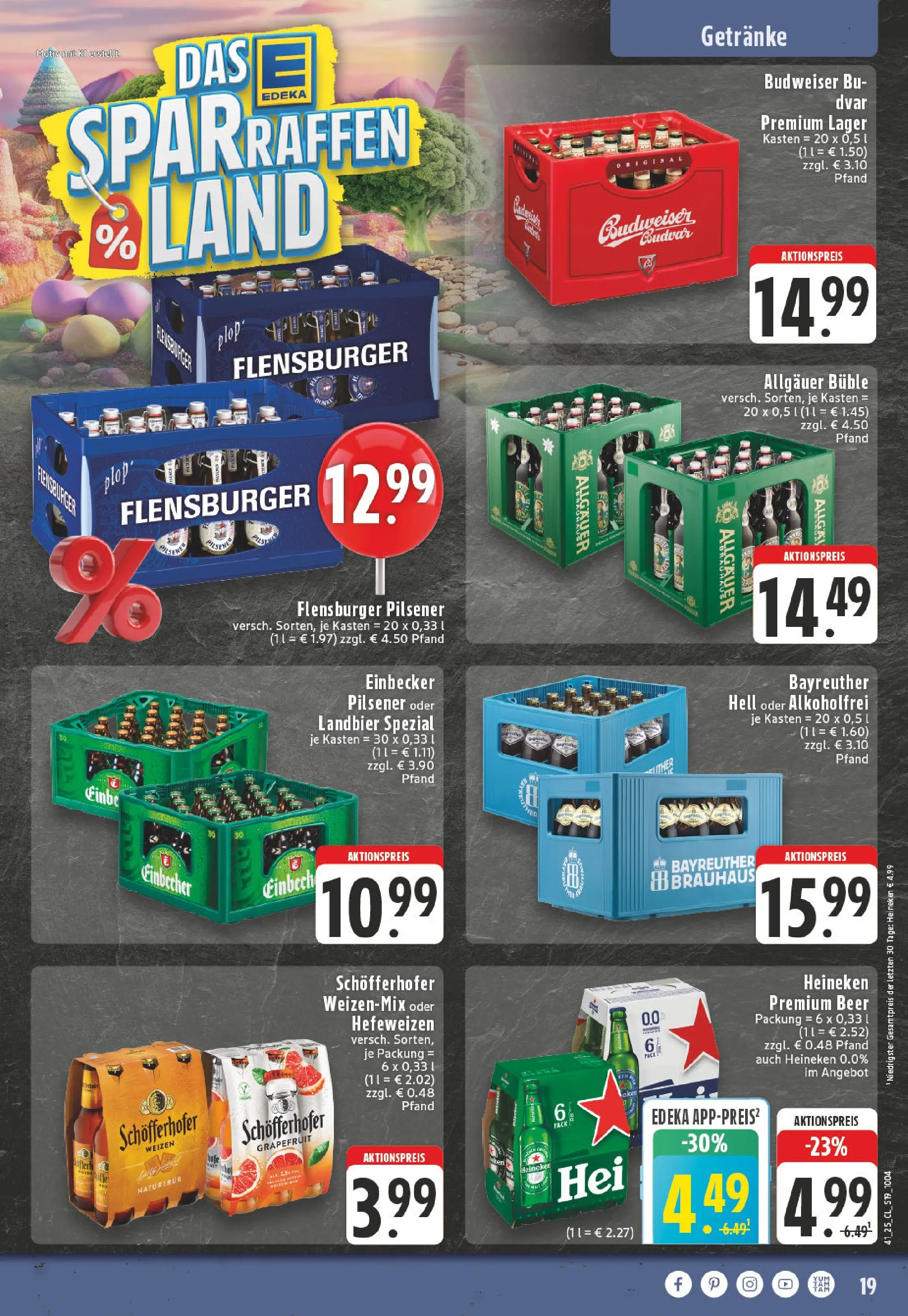 Edeka prospekt Versmold	 (ab 06.10.2025) » Angebote Online | Seite: 19 | Produkte: Bayreuther hell, Heineken, Grapefruit, Budweiser