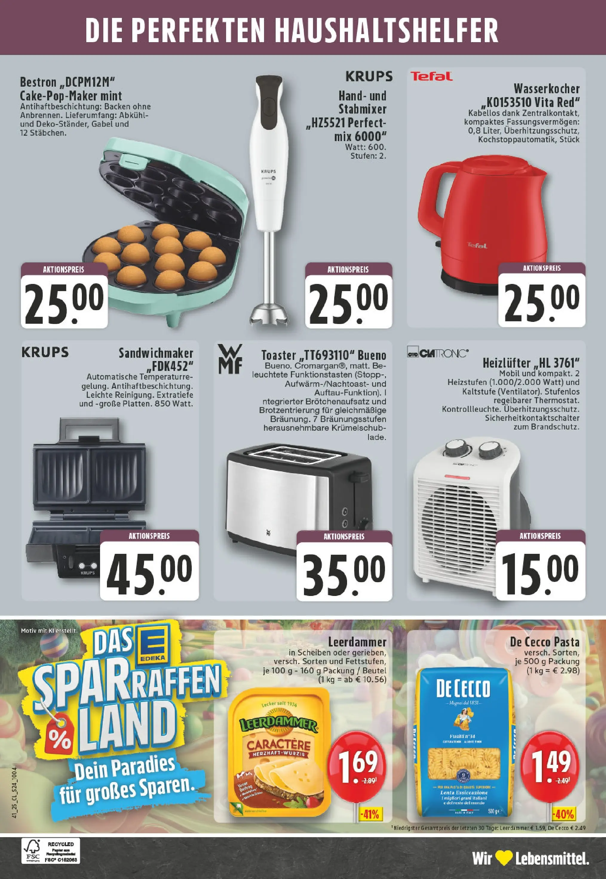 Edeka prospekt Versmold	 (ab 06.10.2025) » Angebote Online | Seite: 24 | Produkte: Mixer, Sandwichmaker, Toaster, Leerdammer