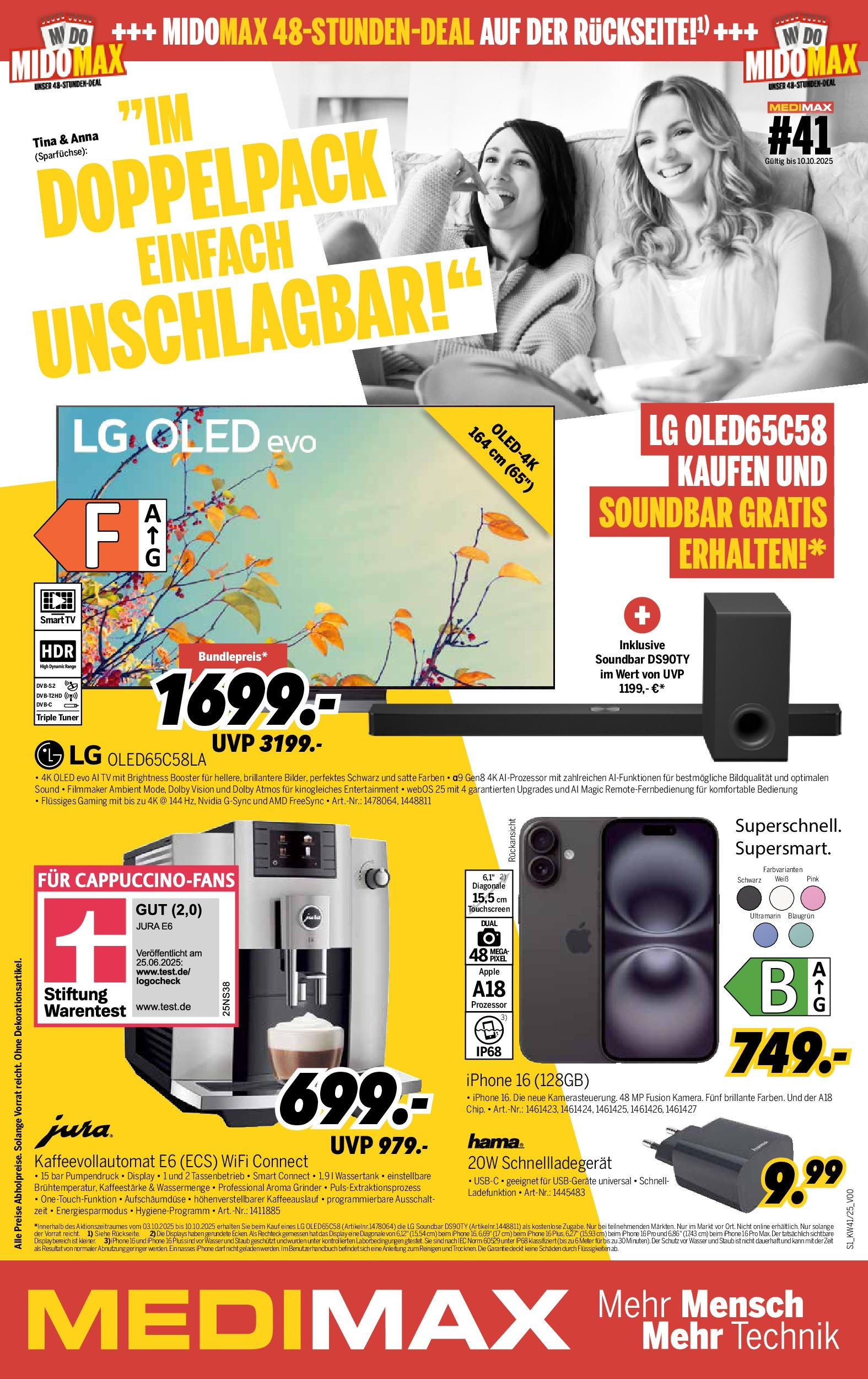 Medimax Prospekt 	 (ab 03.10.2025) zum Blättern | Seite: 1 | Produkte: Jura, Smart TV, Wasser, Kaffeevollautomat