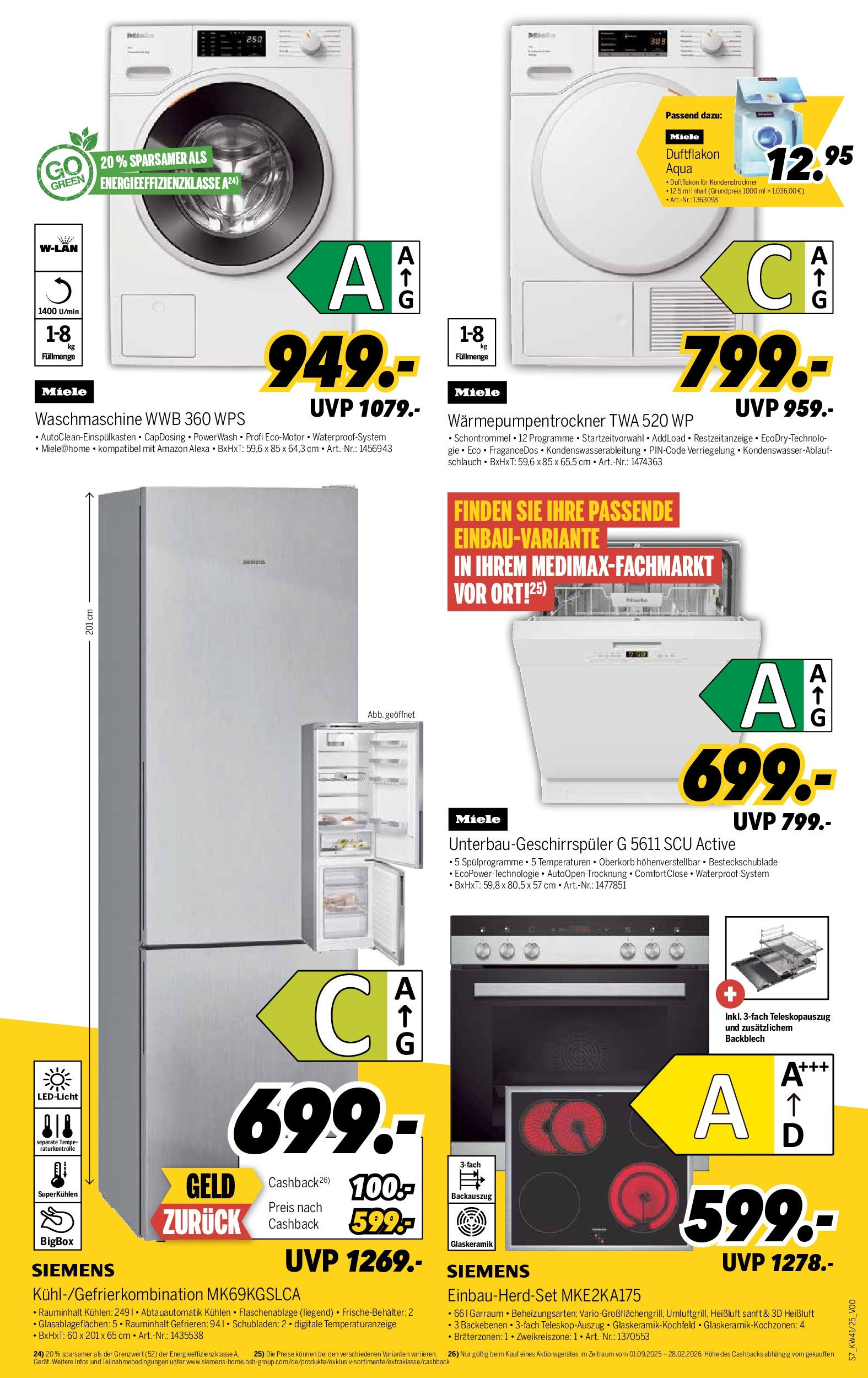 Medimax Prospekt 	 (ab 03.10.2025) zum Blättern | Seite: 7 | Produkte: Miele, Siemens, Waschmaschine