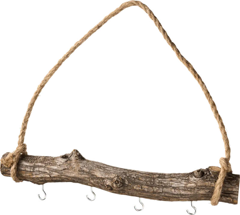 Dekorieren & Einrichten Holzast zum Aufhängen mit vier Haken (38 cm)