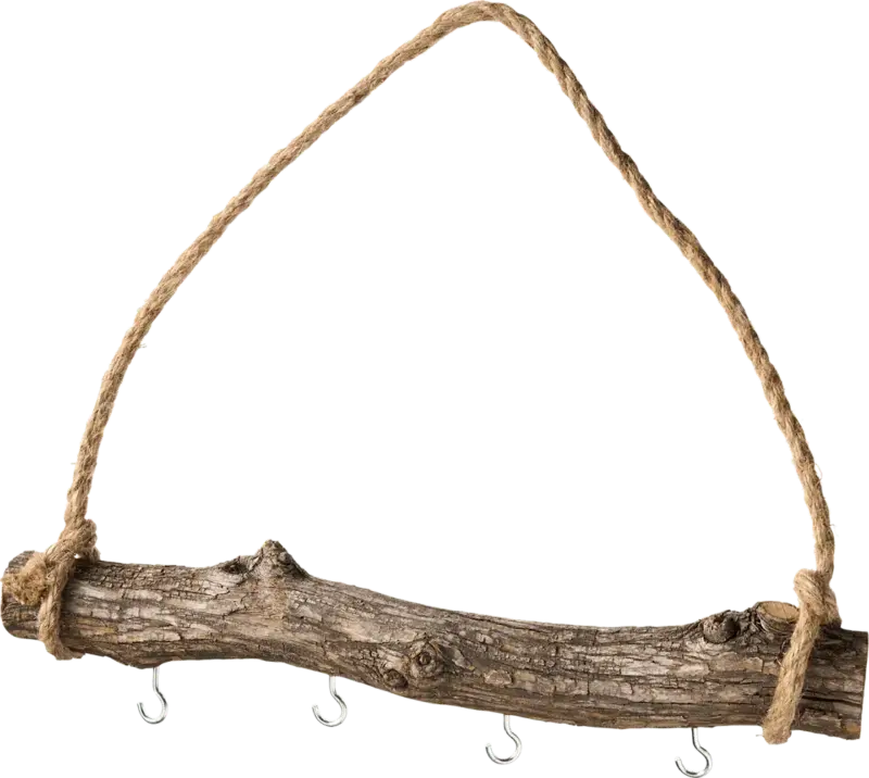 Dekorieren & Einrichten Holzast zum Aufhängen mit vier Haken (38 cm)