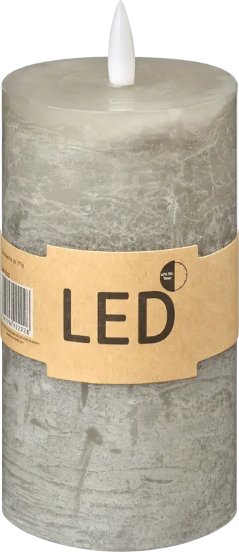 Dekorieren & Einrichten LED-Stumpenkerze mit Timer, grau