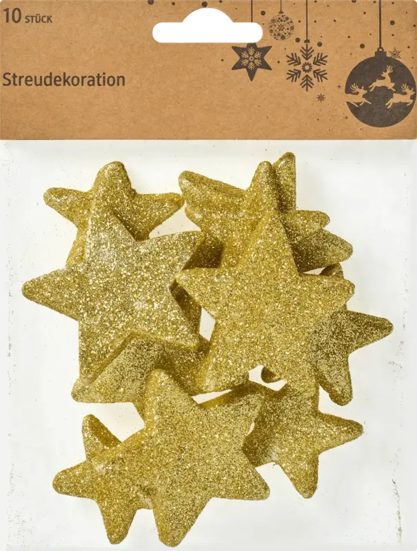 Dekorieren & Einrichten Streudeko Glittersterne 10 tlg