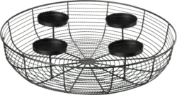 Dekorieren & Einrichten Metallkerzenhalter/Dekoschale für vier Kerzen, schwarz