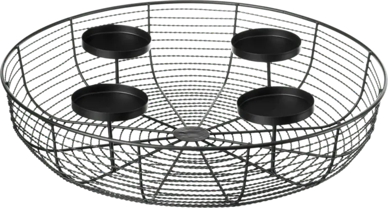 Dekorieren & Einrichten Metallkerzenhalter/Dekoschale für vier Kerzen, schwarz