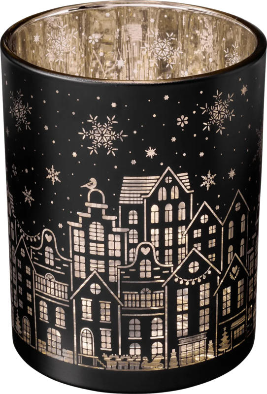 Dekorieren & Einrichten Kerzenhalter aus Glas, schwarz-gold