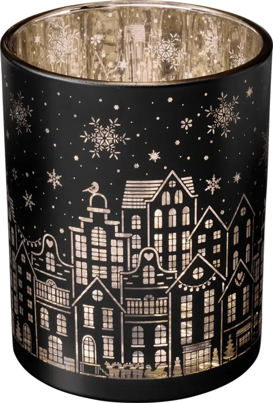 Dekorieren & Einrichten Kerzenhalter aus Glas, schwarz-gold