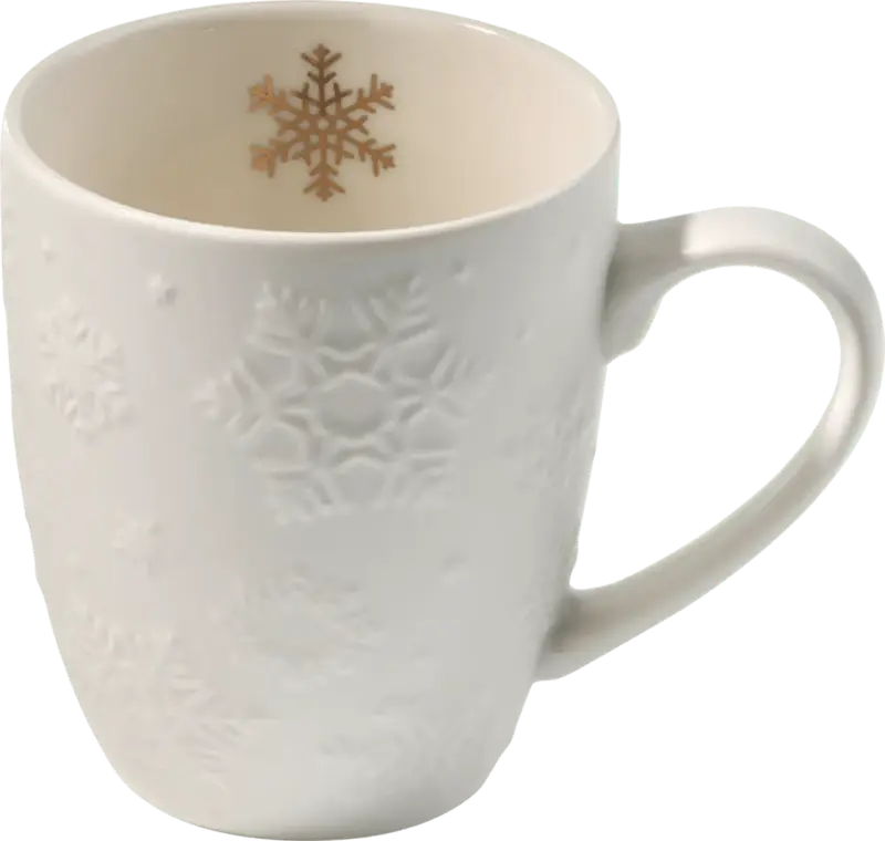 Dekorieren & Einrichten Kaffeebecher, Schneeflocke, weiß