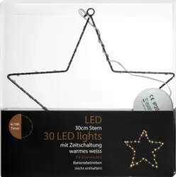 Dekorieren & Einrichten LED Metallstern, schwarz, warmweiß (30er)