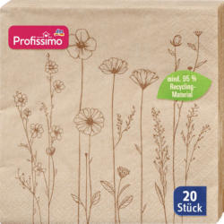 Profissimo Servietten "Herbstblumen" aus Recyclingmaterial 33x33cm