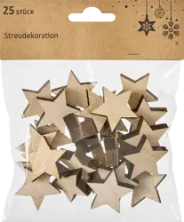 Dekorieren & Einrichten Streudeko Holzsterne, natur (25 tlg)