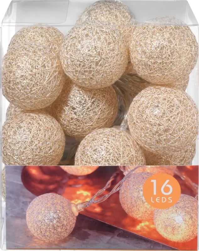 Dekorieren & Einrichten LED Lichterkette, Wabenbälle klein, rosegold beglittert (16er)