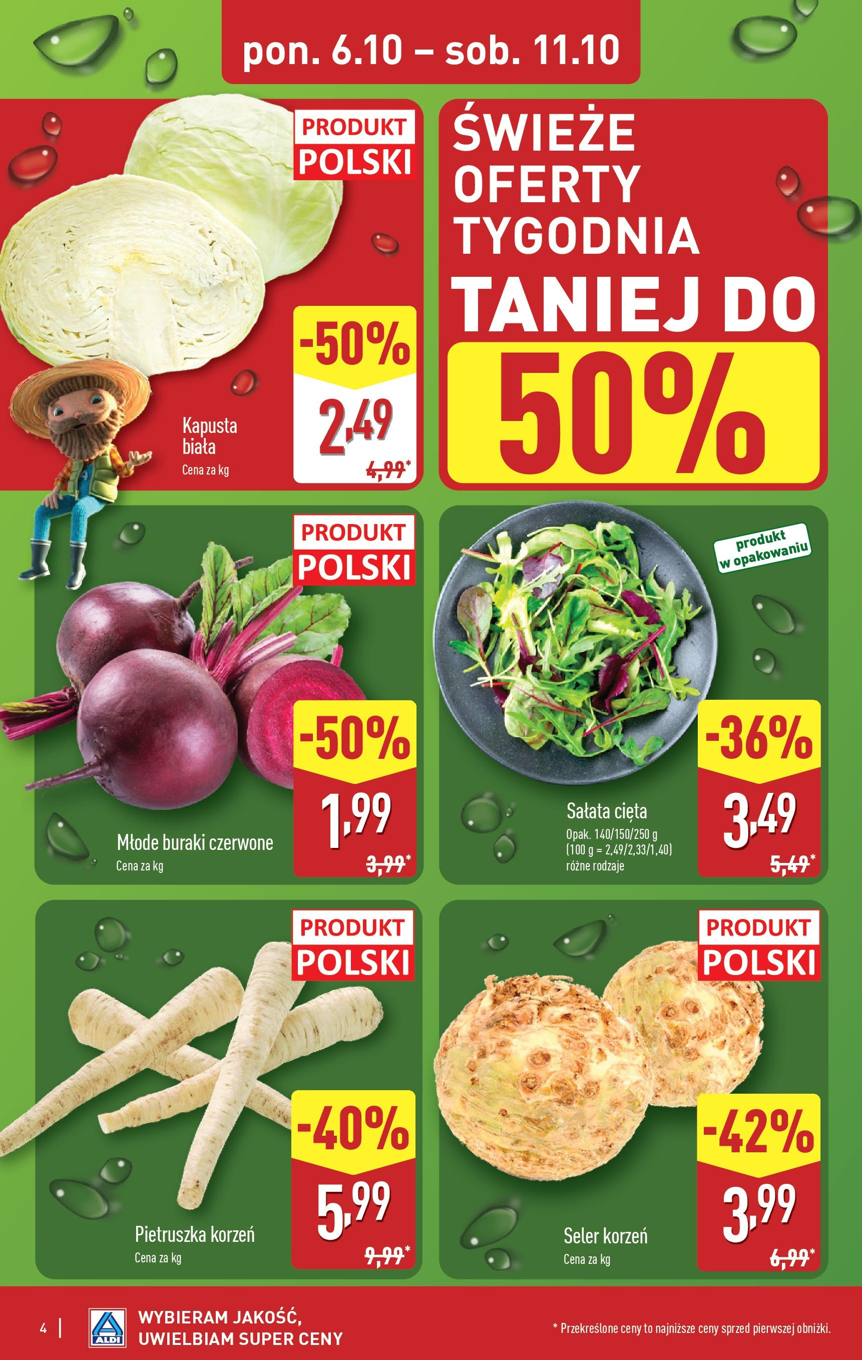Aldi Gazetka od 06.10.2025 - Ulotka PDF, promocje | Strona: 4 | Produkty: Kapusta, Pietruszka, Buraki