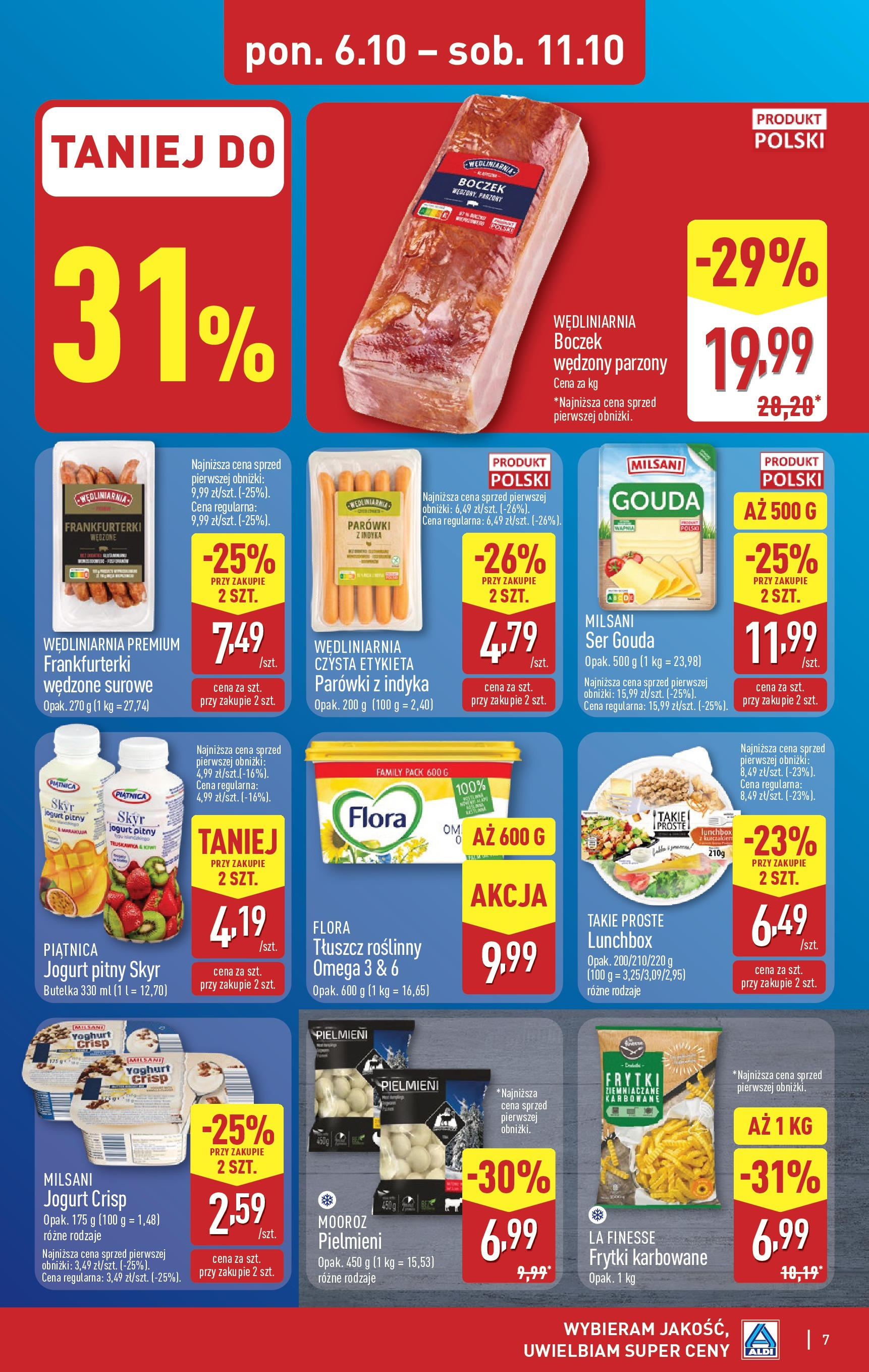 Aldi Gazetka od 06.10.2025 - Ulotka PDF, promocje | Strona: 7 | Produkty: Ser, Jogurt, Frytki, Ser gouda