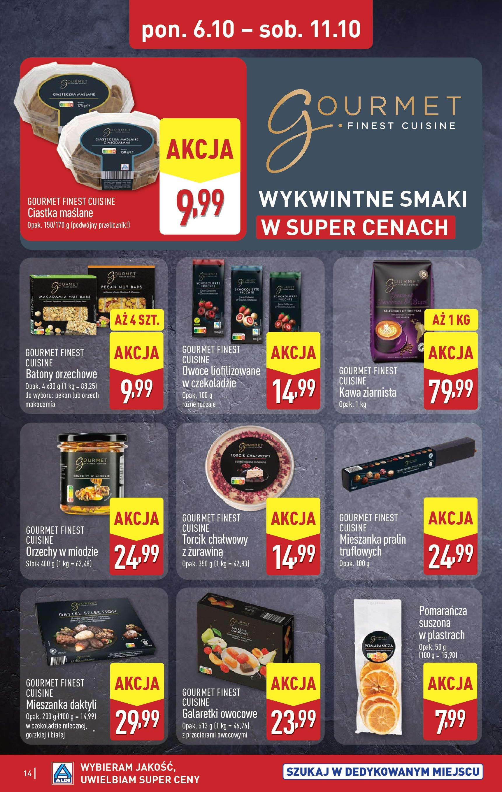 Aldi Gazetka od 06.10.2025 - Ulotka PDF, promocje | Strona: 14 | Produkty: Owoce liofilizowane, Kawa ziarnista, Żurawina, Owoce