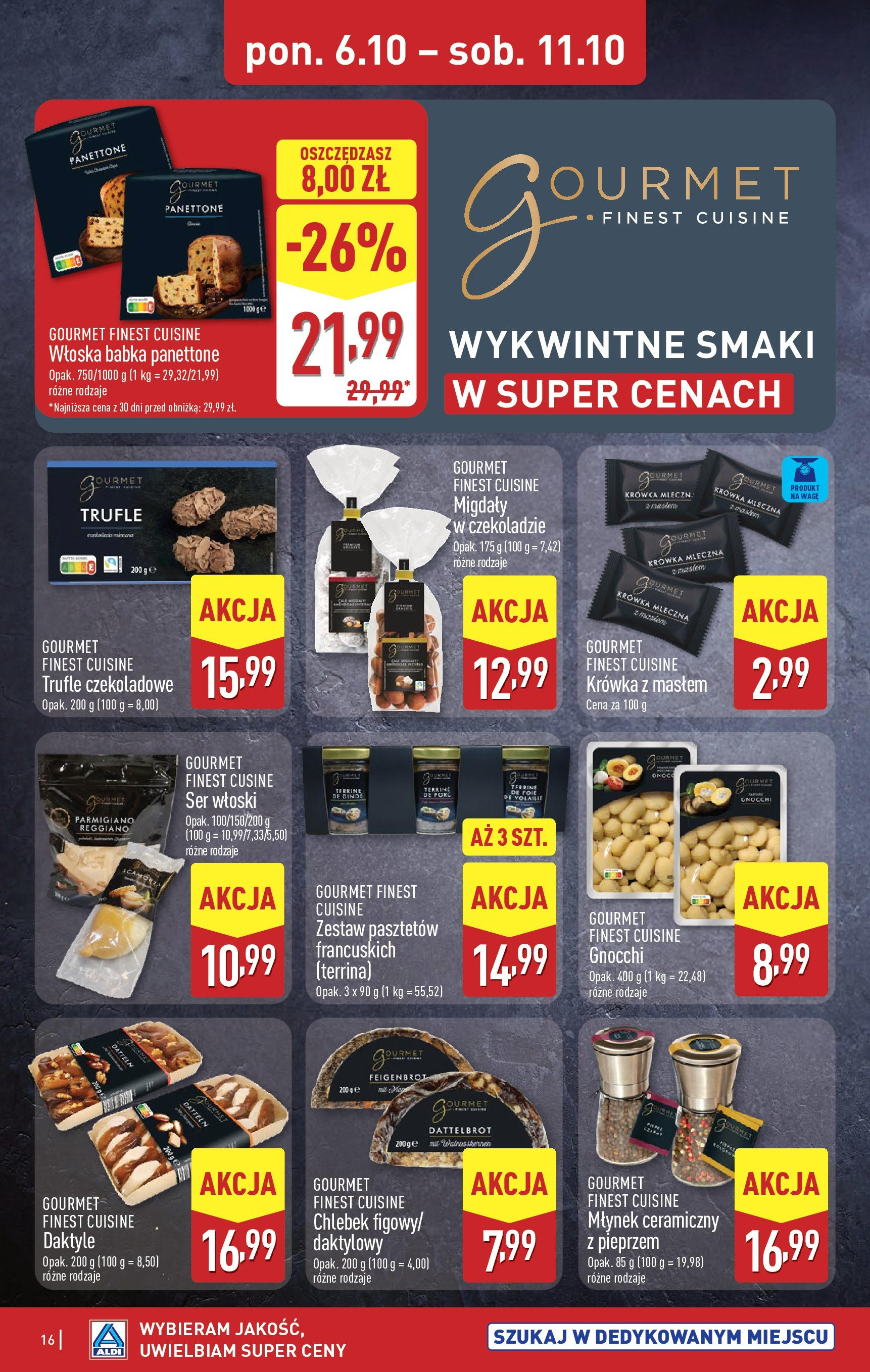 Aldi Gazetka od 06.10.2025 - Ulotka PDF, promocje | Strona: 16 | Produkty: Daktyle, Młynek, Ser, Gnocchi