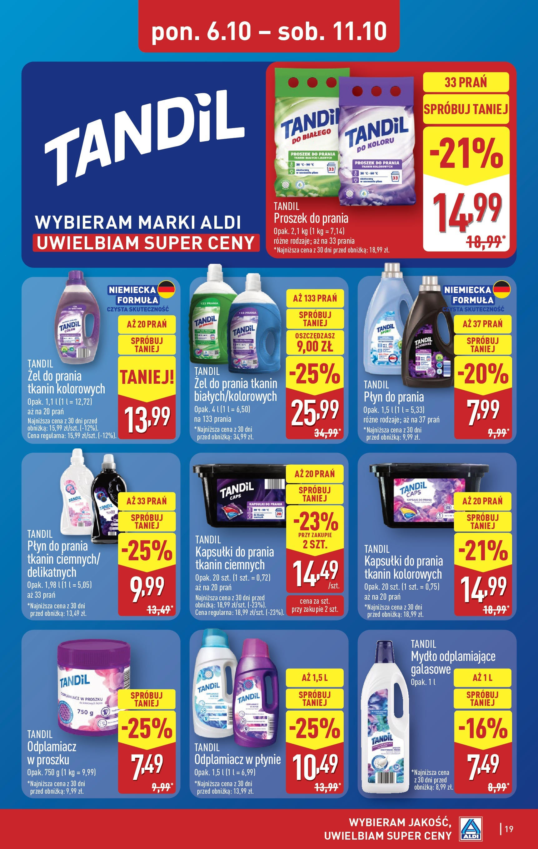 Aldi Gazetka od 06.10.2025 - Ulotka PDF, promocje | Strona: 19 | Produkty: Kapsułki do prania, Mydło, Proszek do prania, Odplamiacz